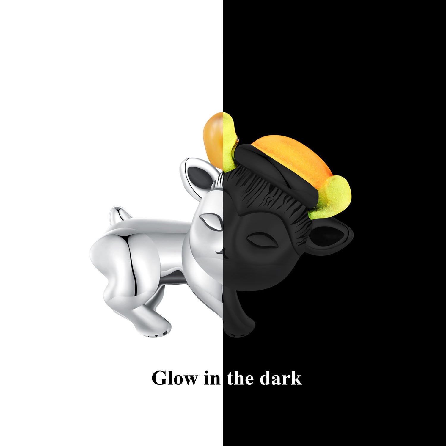 Silver Charm Santa Hat Luminous Elk Charm For Sale - sursenso Charm