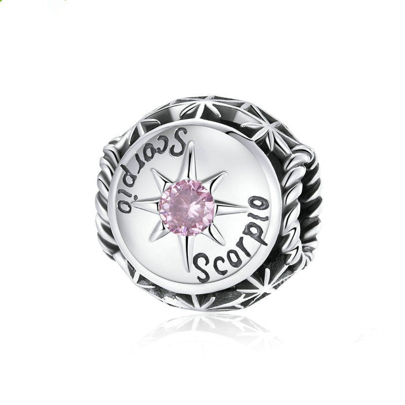 Silver Charm Scorpio Zodiac Clear Twelve Constellation Stars CZ Charm For Sale - sursenso Charm
