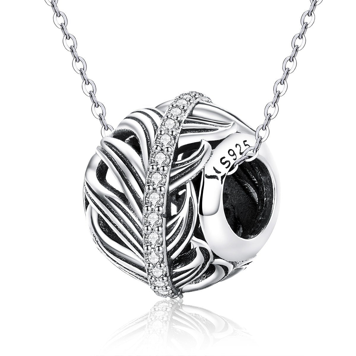 Silver Charm The Plume Of True Love CZ Charm For Sale - sursenso Charm