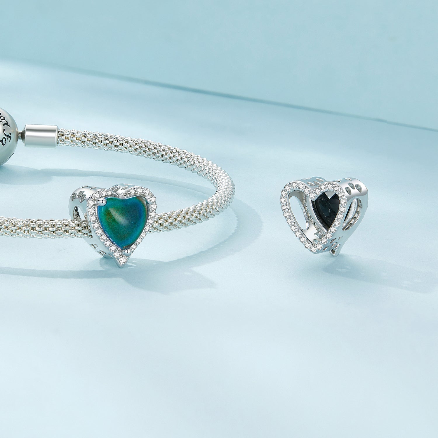 Silver Charm Thermosensitive Stone CZ Charm For Sale - sursenso Charm