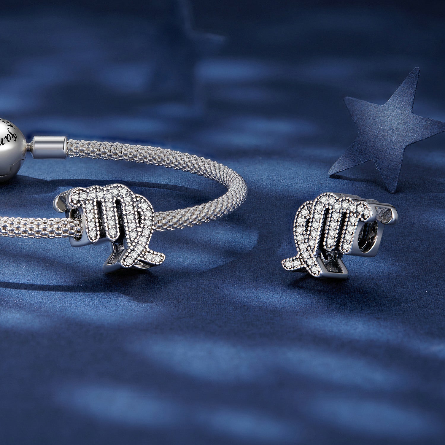 Silver Charm Virgo Lucky Sign CZ Charm For Sale - sursenso Charm