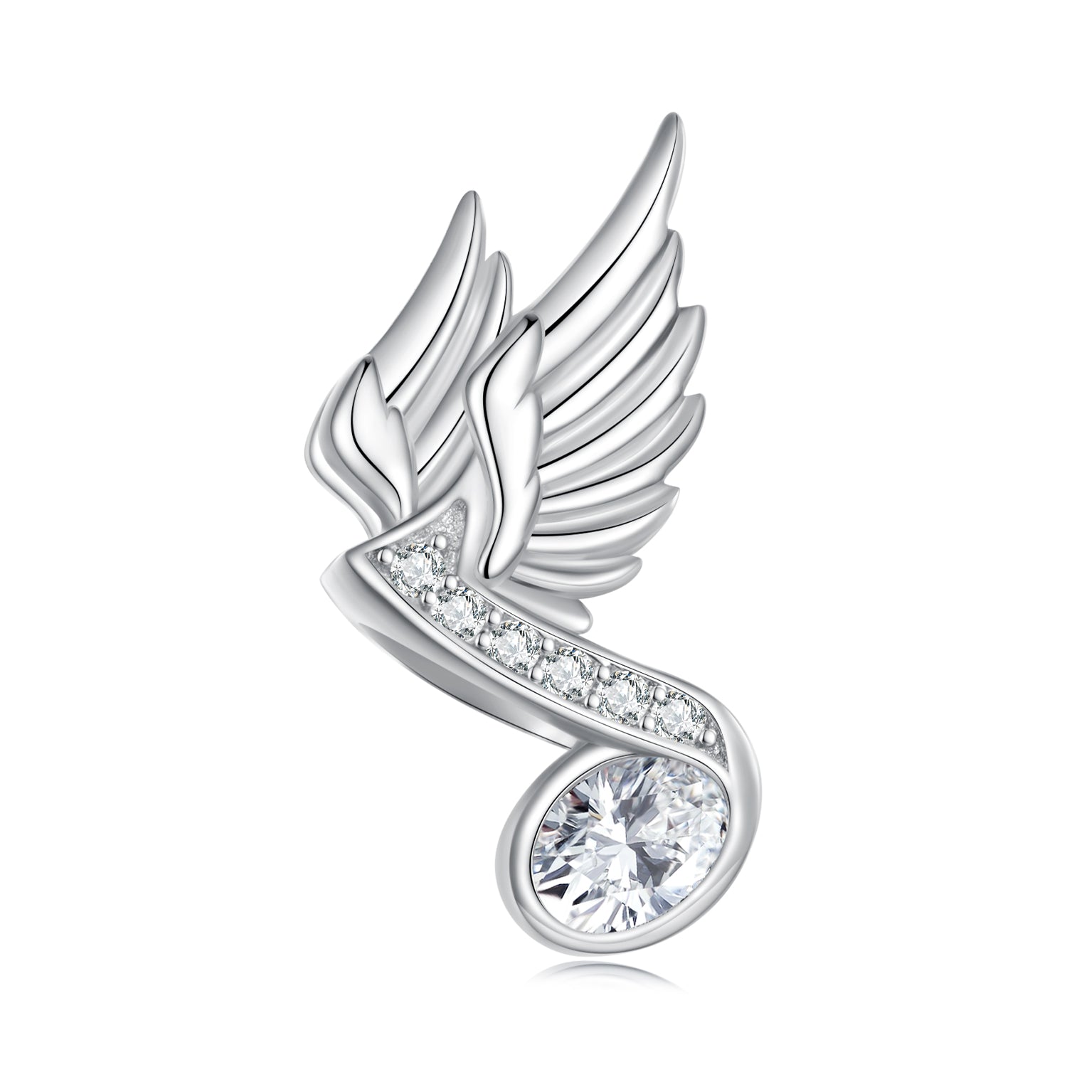 Silver Charm Wings Musical Note CZ Charm For Sale - sursenso Charm
