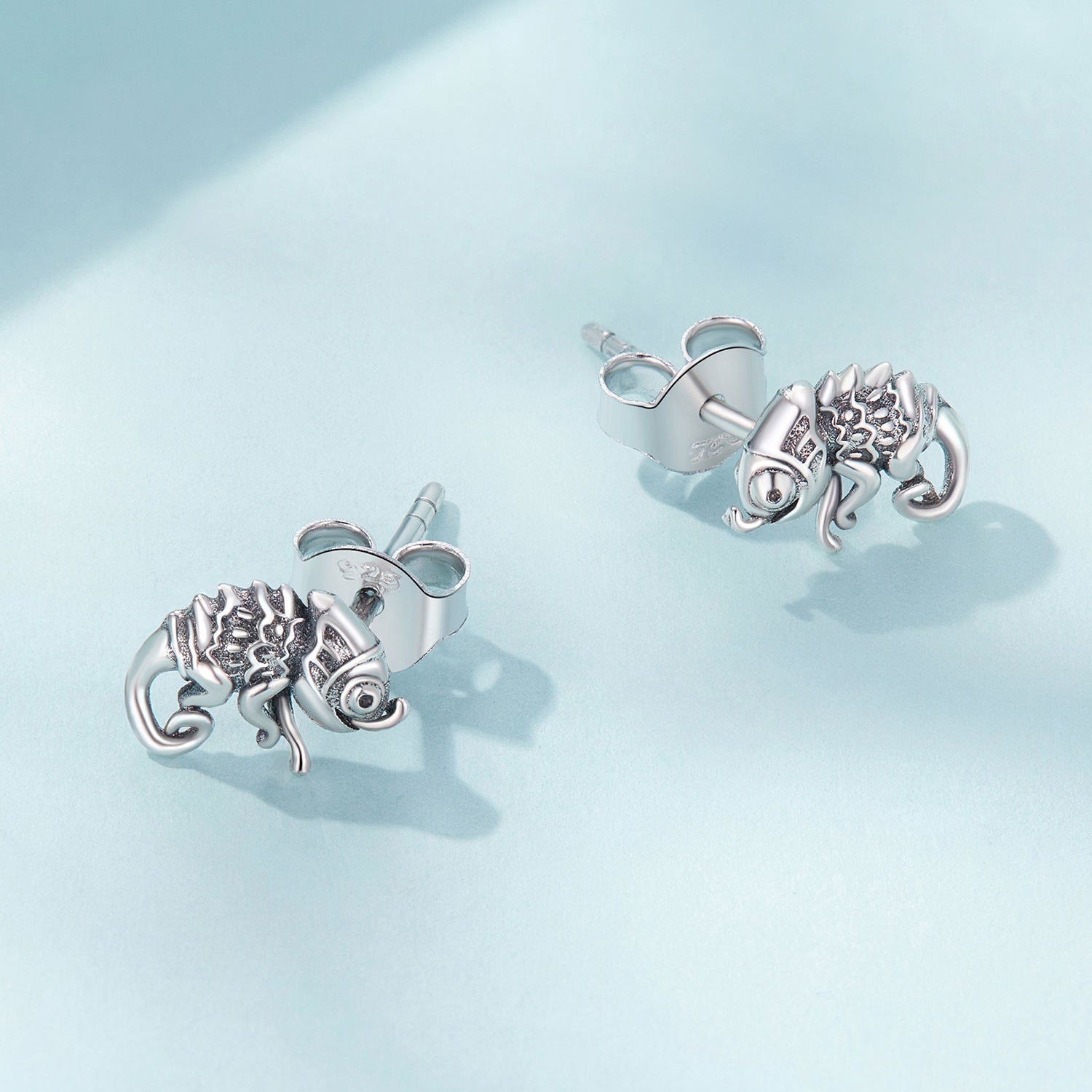 Silver Earrings Chameleon Stud Earrings For Sale - sursenso Earring