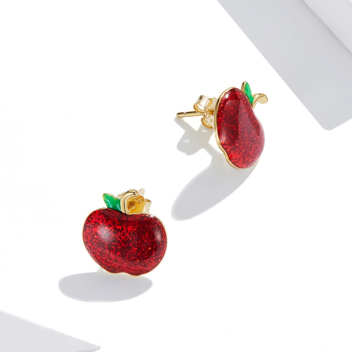 Silver Earrings Christmas Apple Gold Plated Stud Earrings For Sale - sursenso Earring