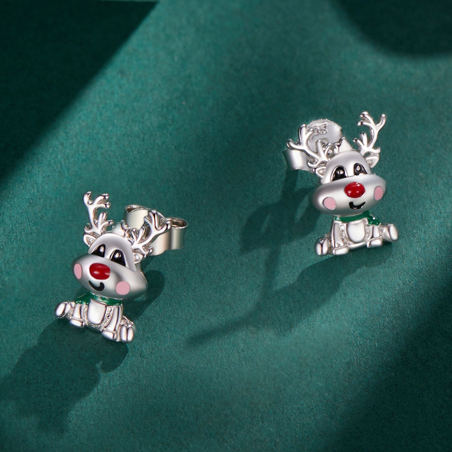 Silver Earrings Christmas Reindeer Stud Earrings For Sale - sursenso Earring