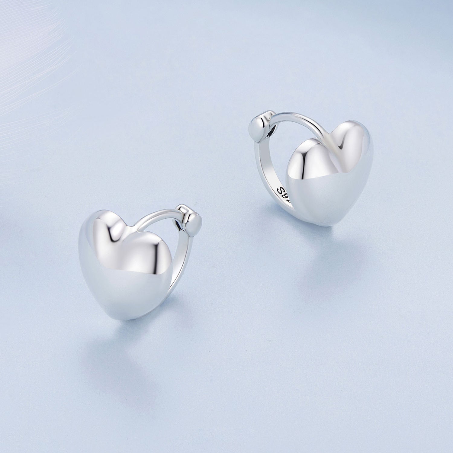 Silver Earrings Cute Heart Love Hoop Earrings For Sale - sursenso Earring
