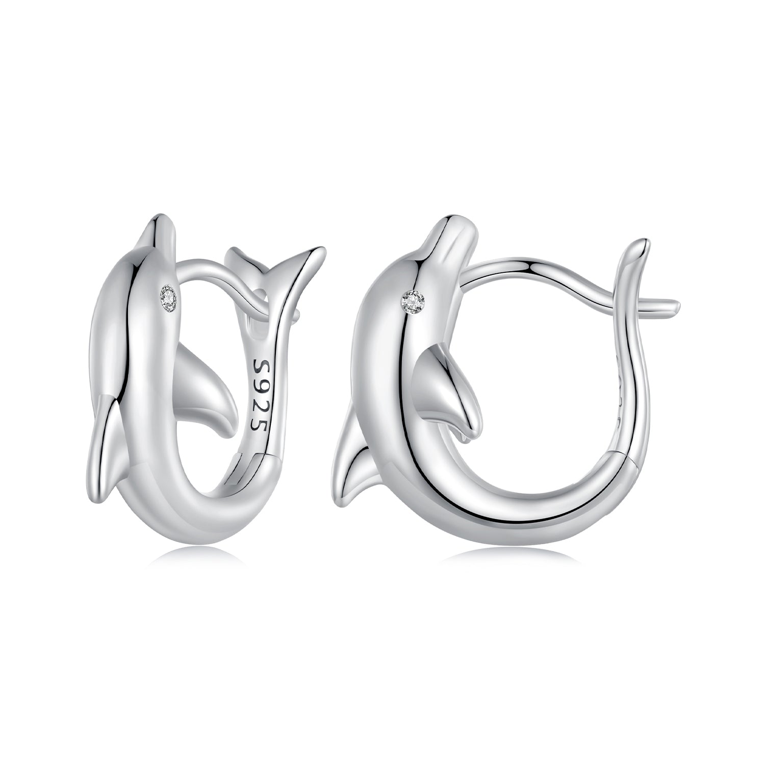 Silver Earrings Dolphin Hoop Earrings For Sale - sursenso Earring