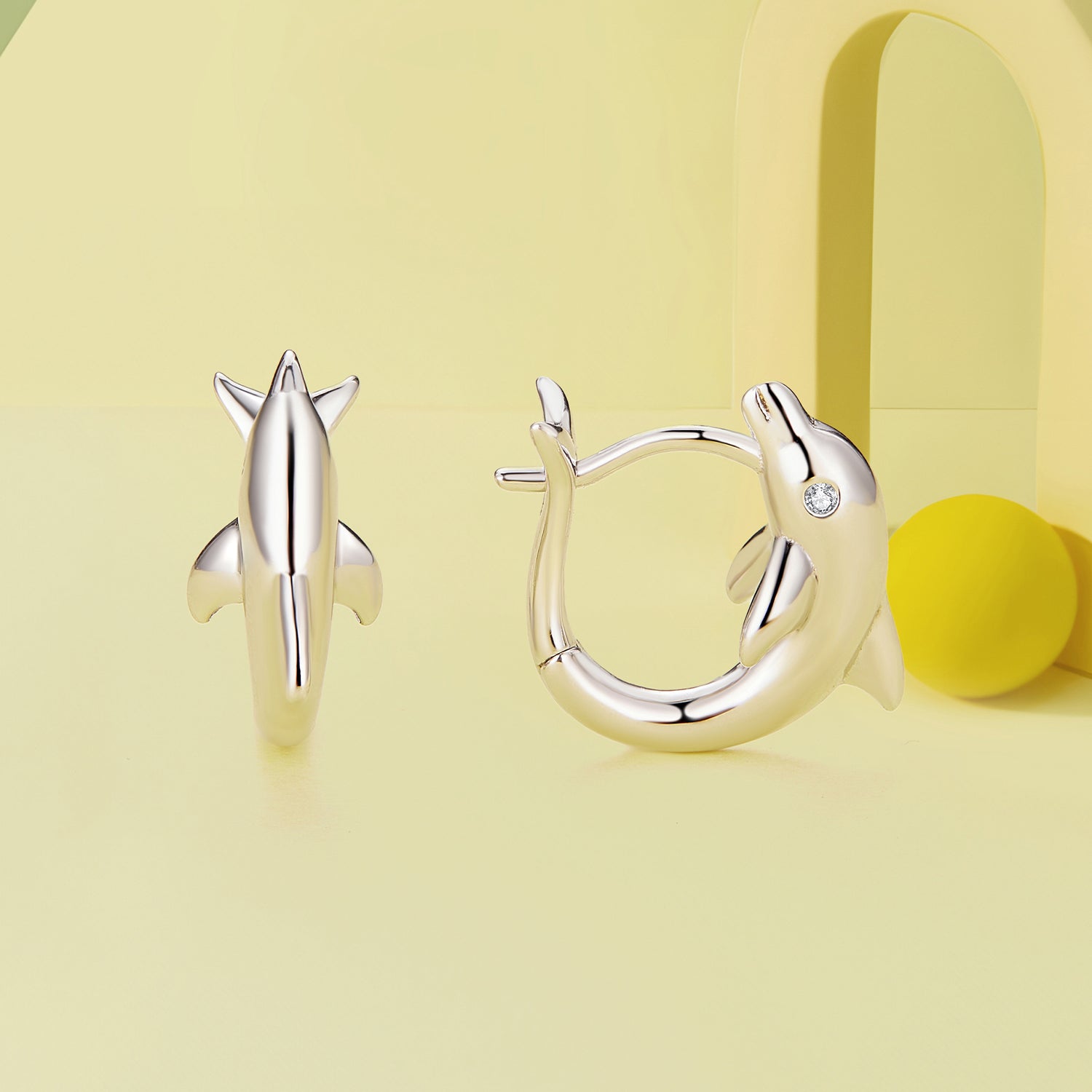 Silver Earrings Dolphin Hoop Earrings For Sale - sursenso Earring