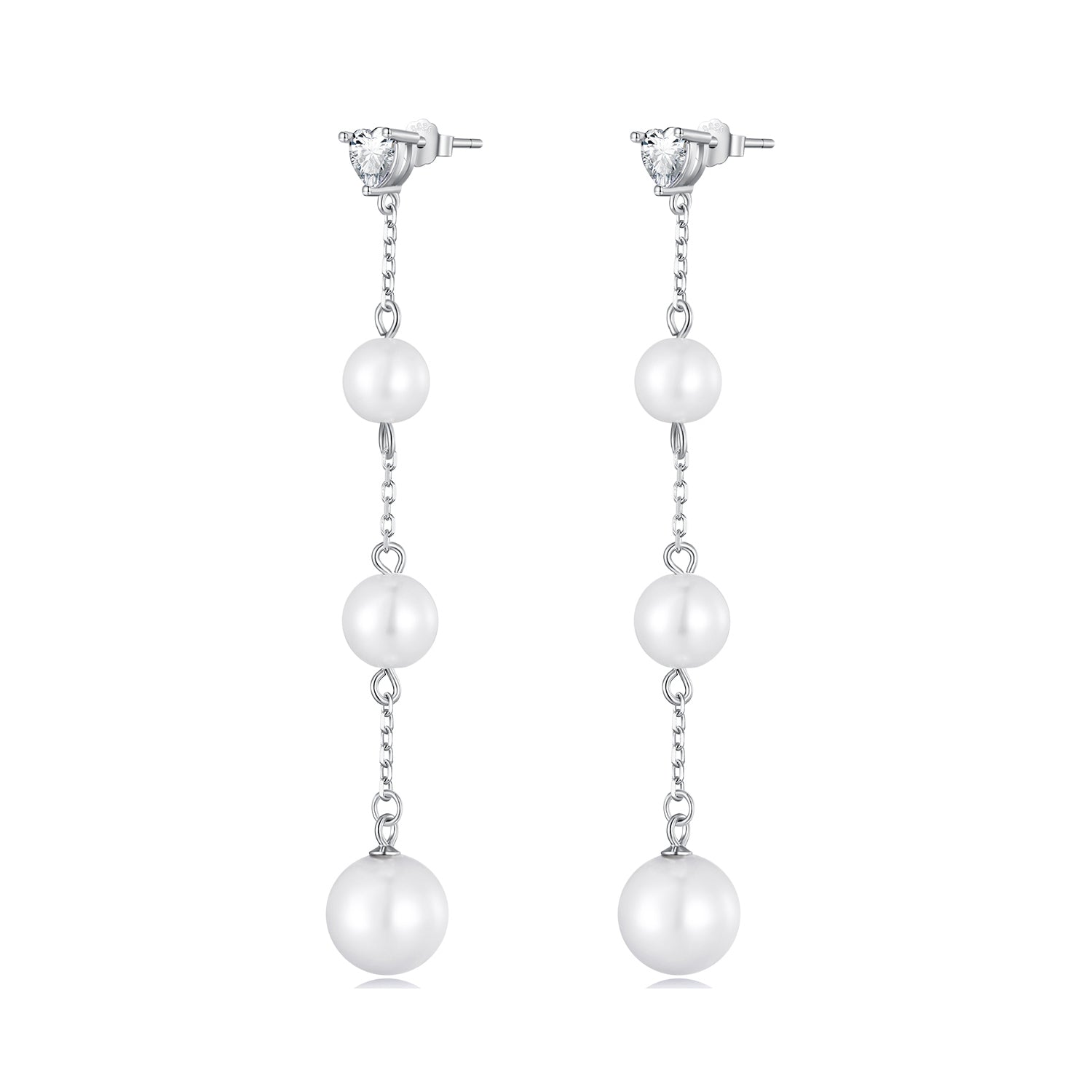 Silver Earrings Dynamic Tassel with Mild Shell Beads CZ Earrings For Sale - sursenso Earring