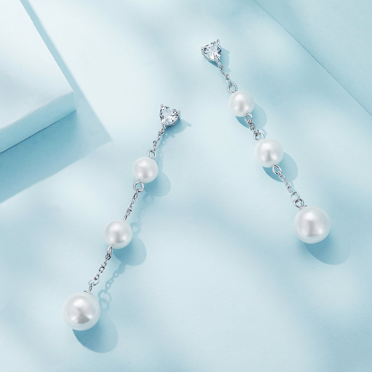 Silver Earrings Dynamic Tassel with Mild Shell Beads CZ Earrings For Sale - sursenso Earring