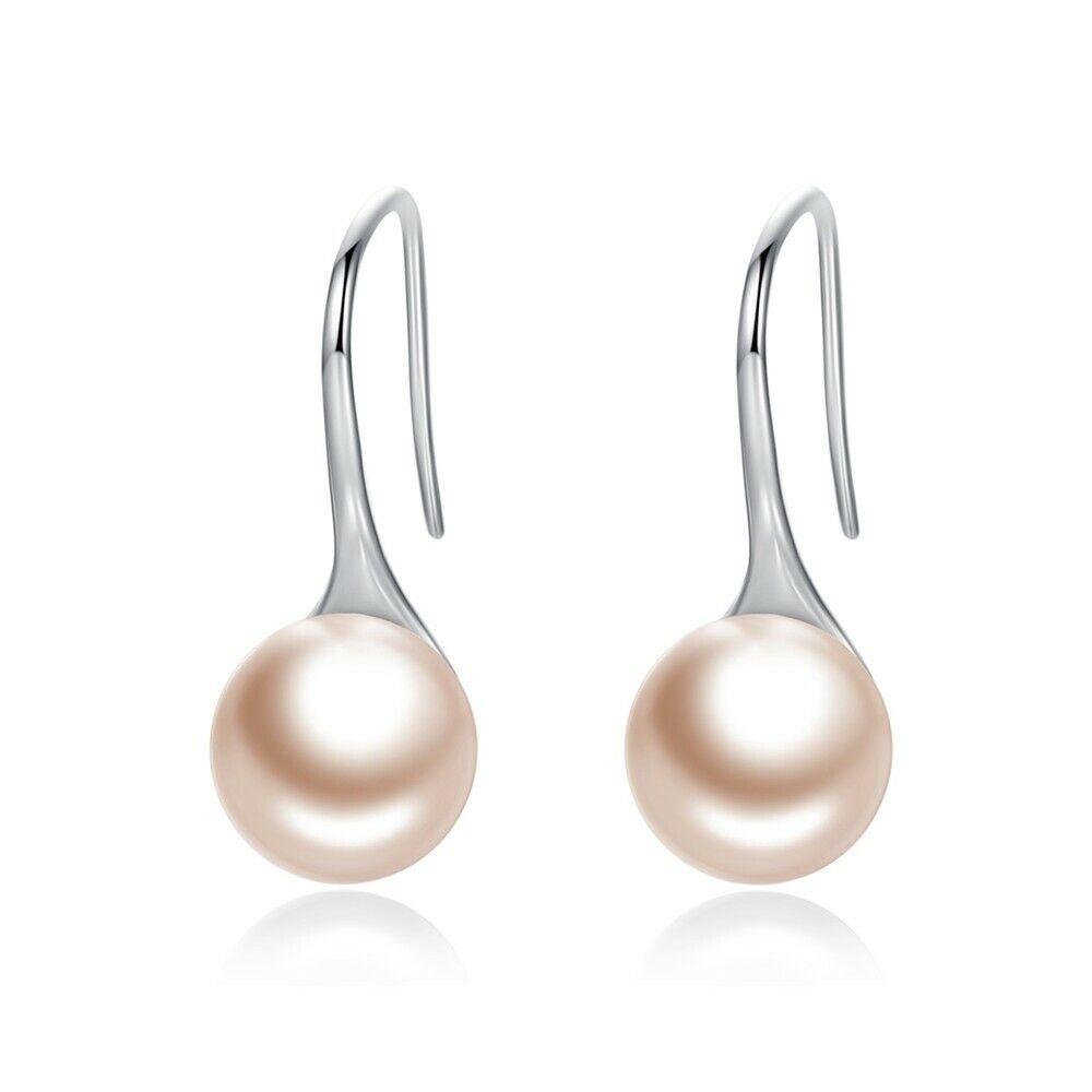 Silver Earrings Elegant Gold Round Pearl Drop Earrings For Sale - sursenso Earring