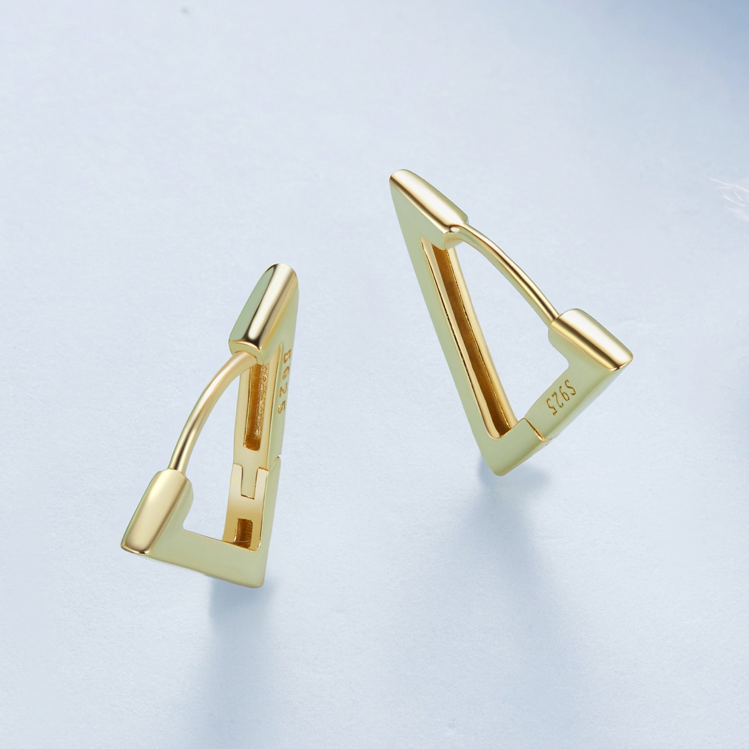 Silver Earrings Golden Simple Triangle Hoop Earrings For Sale - sursenso Earring