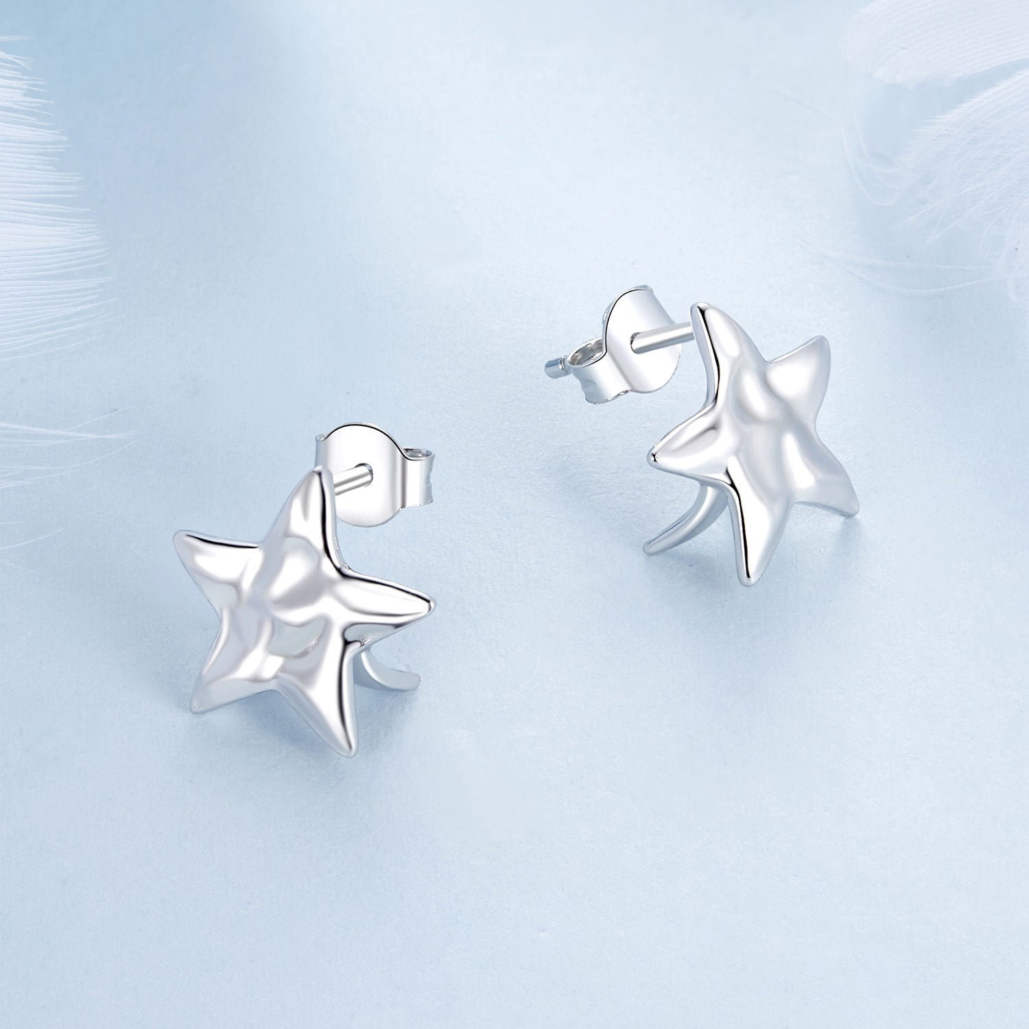 Silver Earrings Grated Star Stud Earrings For Sale - sursenso Earring