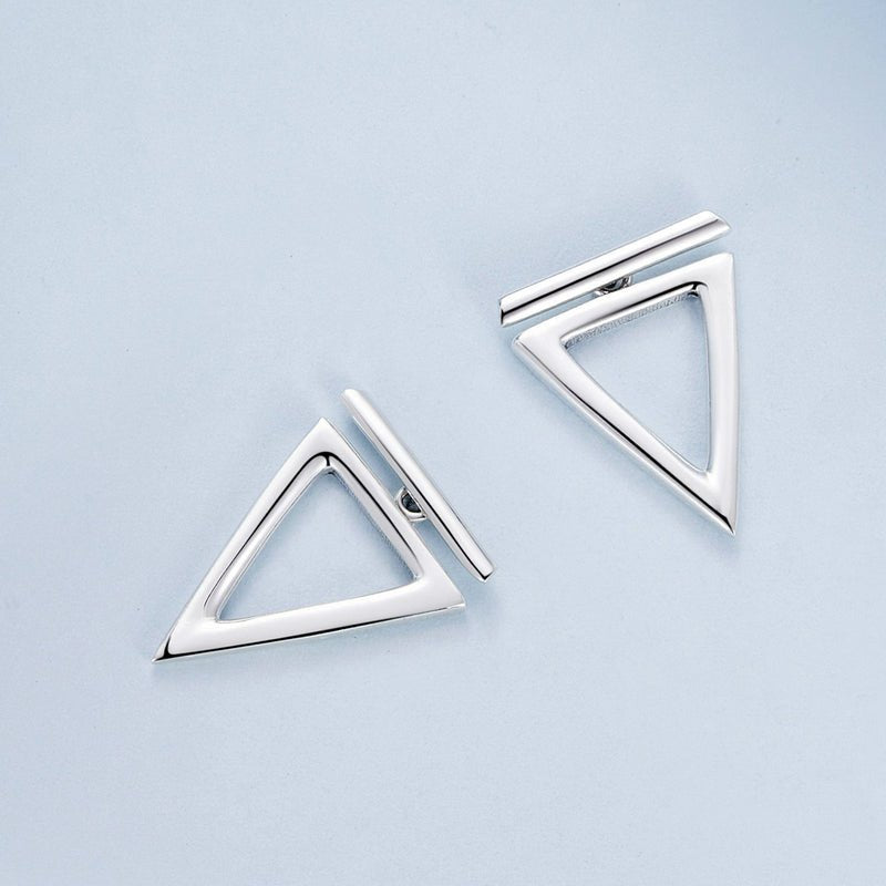 Silver Earrings Inverted Triangle Stud Earrings For Sale - sursenso Earring
