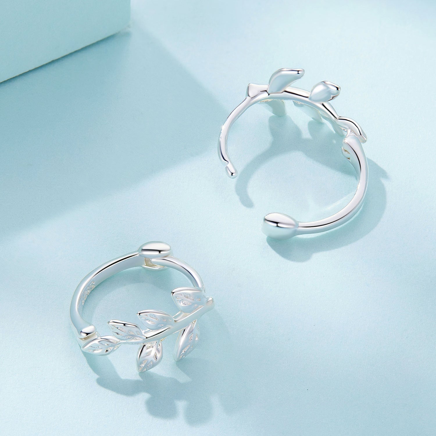 Silver Earrings Leaf Hoop Earrings For Sale - sursenso Earring