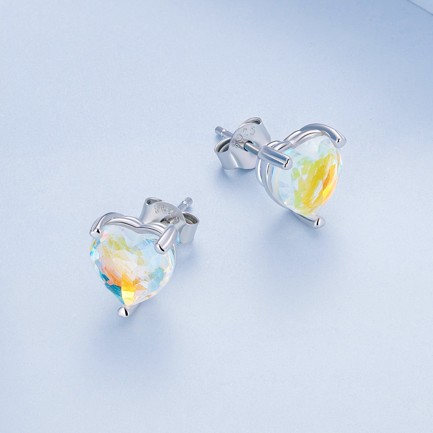 Silver Earrings Love Magic Color Glass Stud Earrings For Sale - sursenso Earring