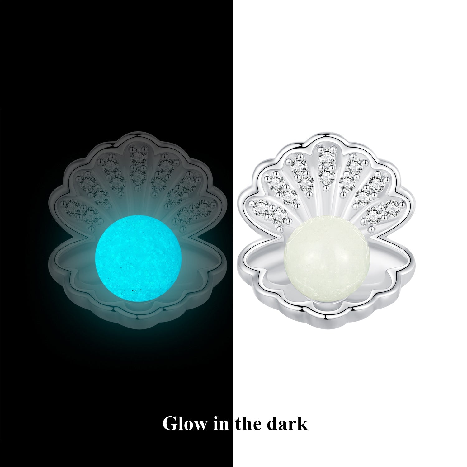 Silver Earrings Luminous Night Pearl Shell CZ Stud Earrings For Sale - sursenso Earring