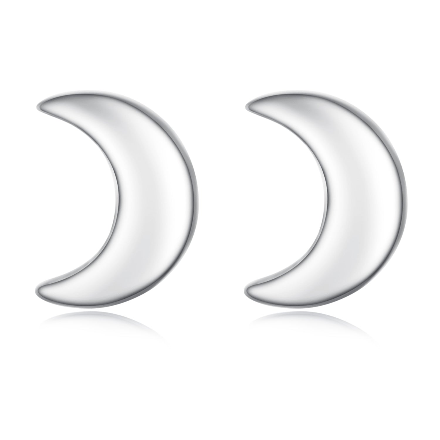 Silver Earrings Mini Moon Without Earplugs Stud Earrings For Sale - sursenso Earring