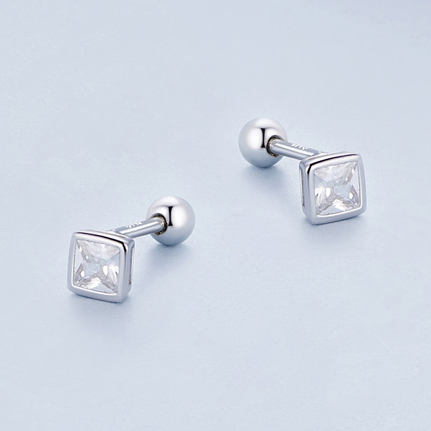 Silver Earrings Mini Princess CZ Stud Earrings For Sale - sursenso Earring