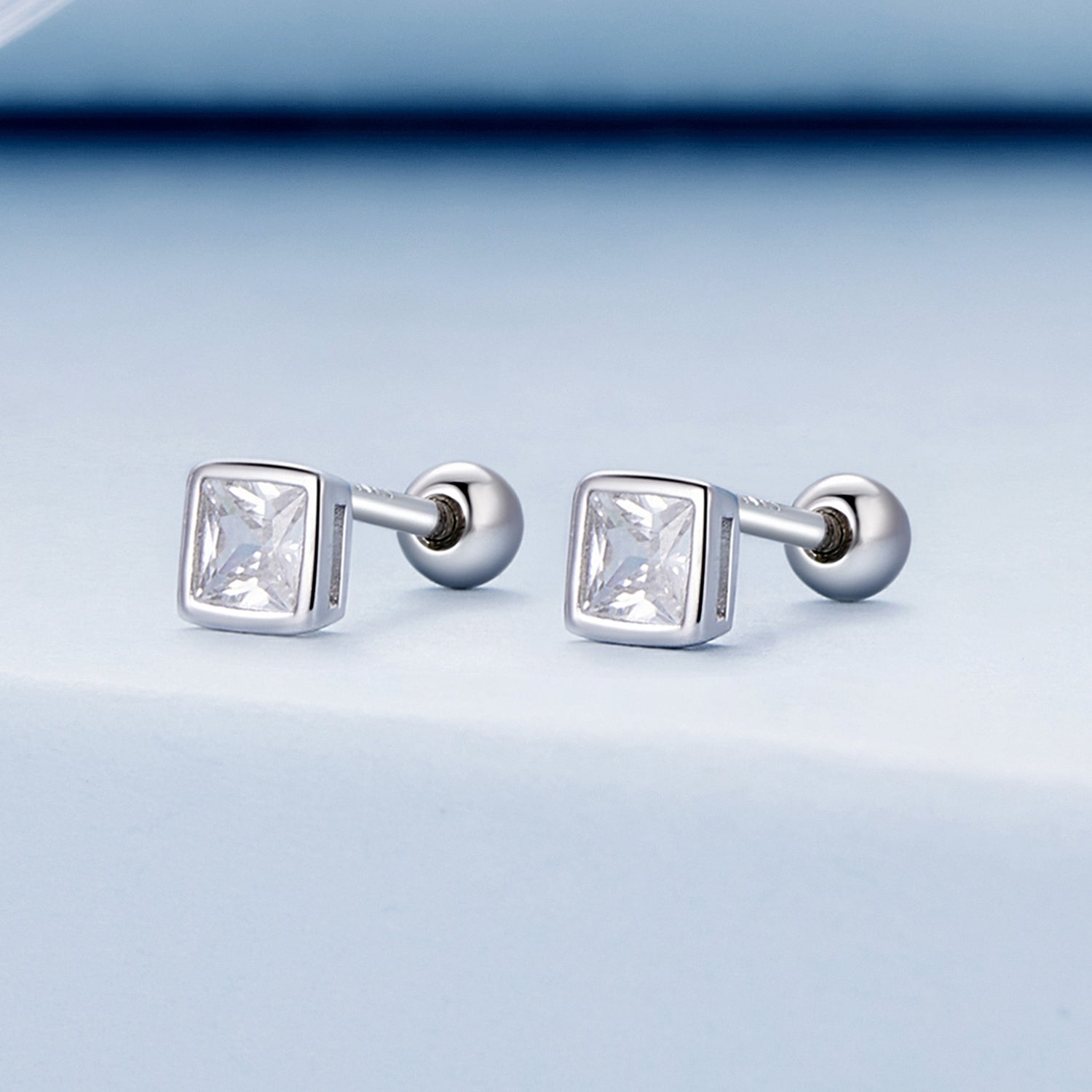 Silver Earrings Mini Princess CZ Stud Earrings For Sale - sursenso Earring