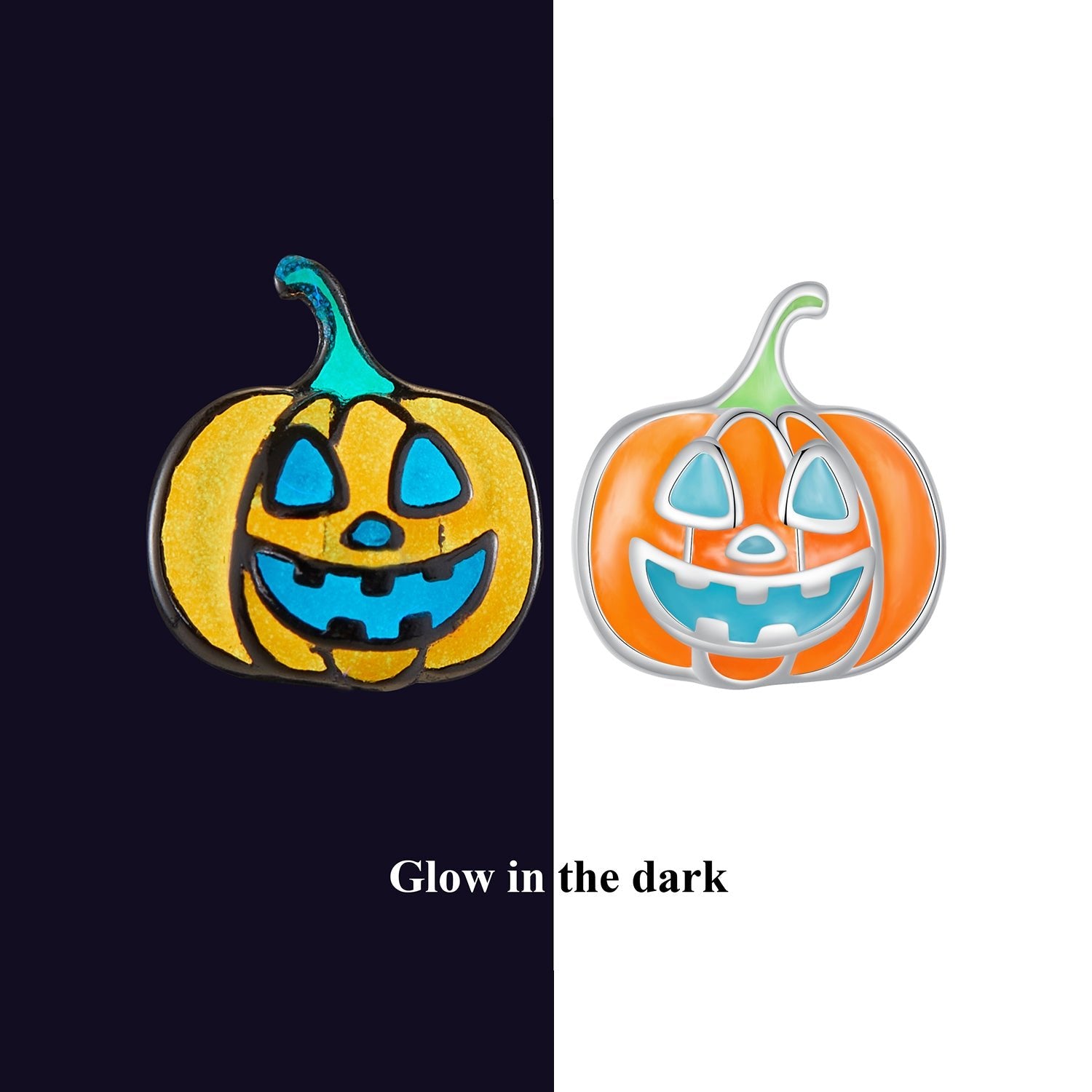 Silver Earrings Halloween Nightglow Pumpkin Stud Earrings For Sale - sursenso Earring