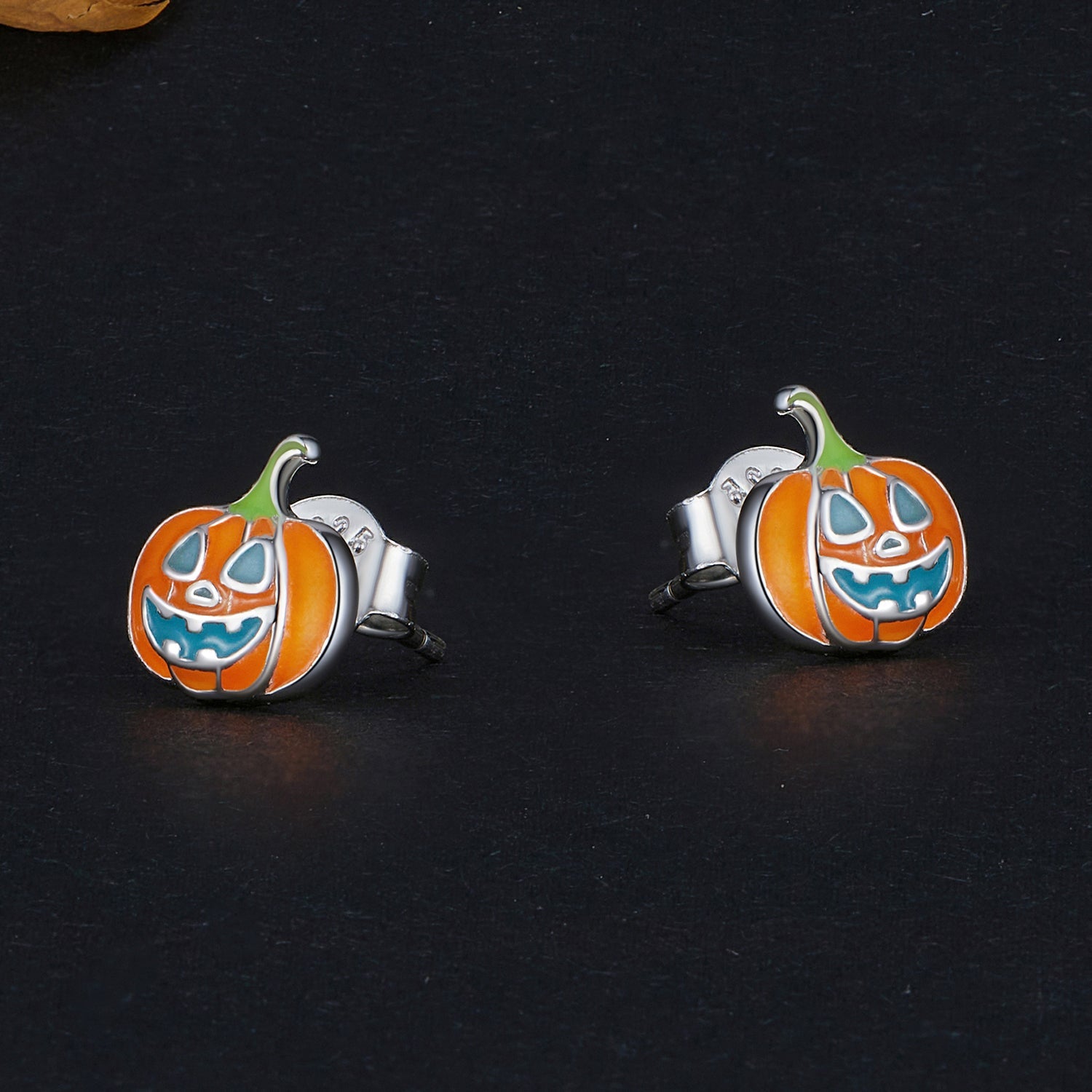 Silver Earrings Halloween Nightglow Pumpkin Stud Earrings For Sale - sursenso Earring