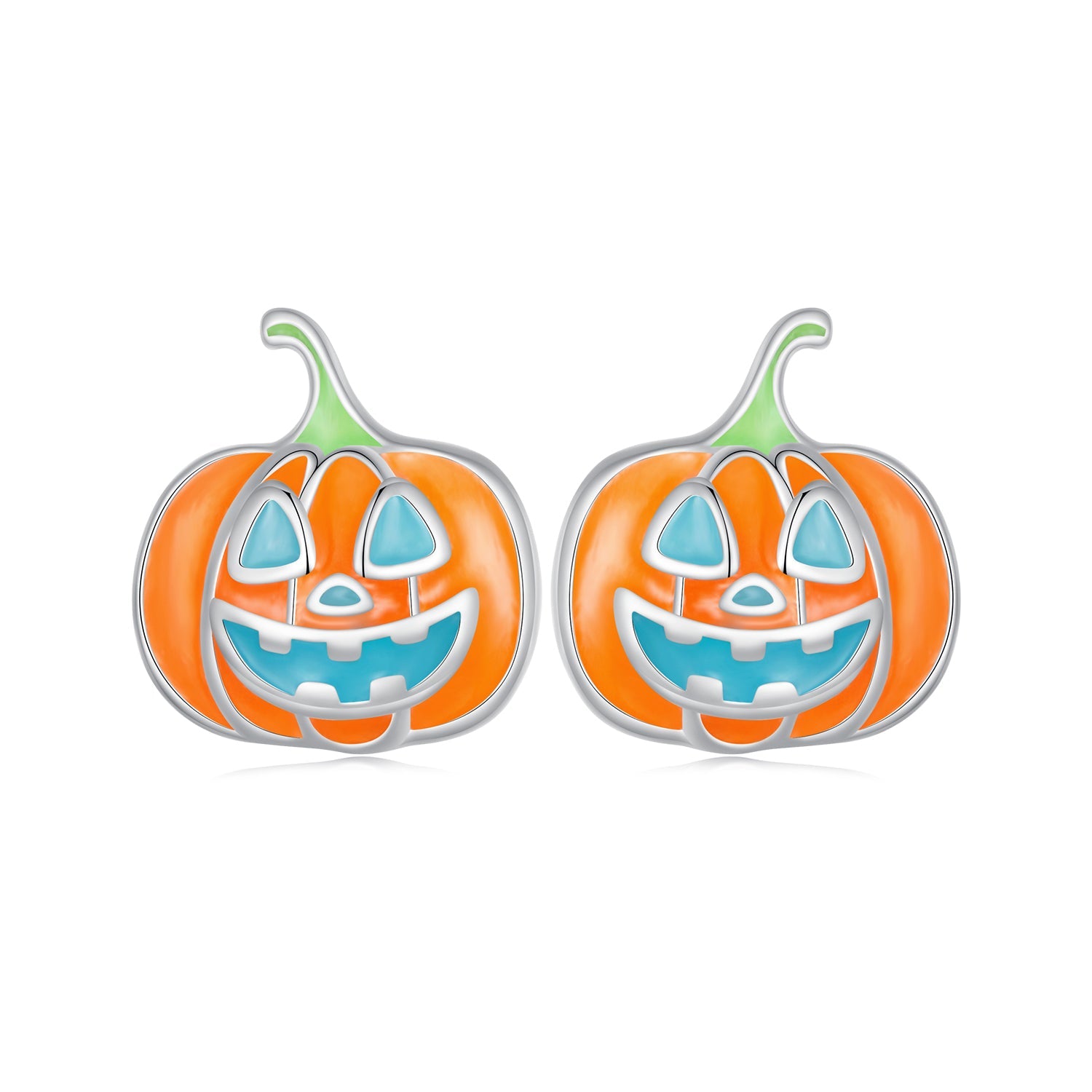 Silver Earrings Halloween Nightglow Pumpkin Stud Earrings For Sale - sursenso Earring