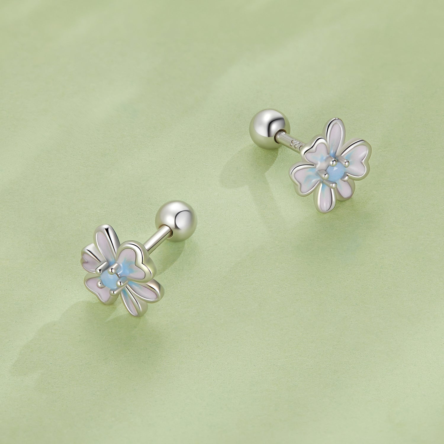Silver Earrings Quietly Elegant Blue Orchid Stud Earrings For Sale - sursenso Earring