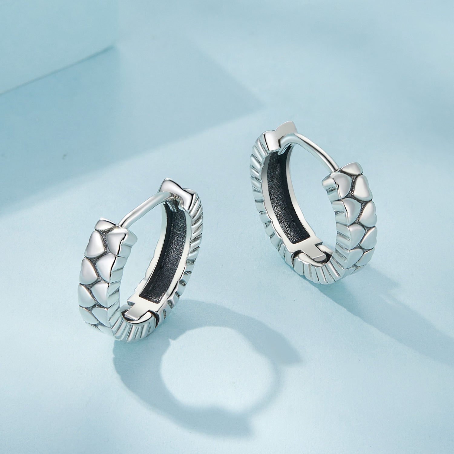 Silver Earrings Retro Love Hoop Earrings For Sale - sursenso Earring