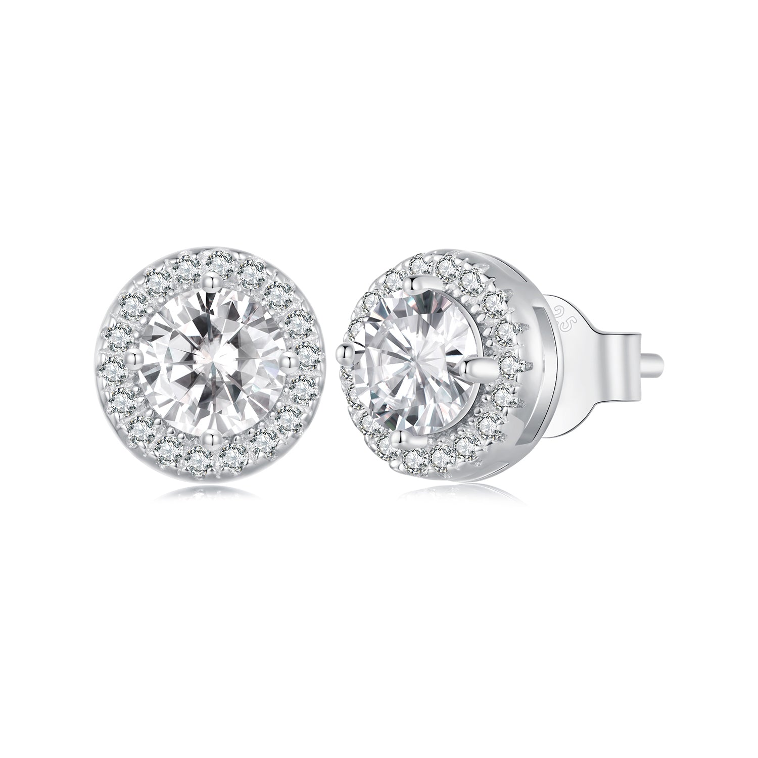 Silver Earrings Round Affordable Luxury CZ Stud Earrings For Sale - sursenso Earring
