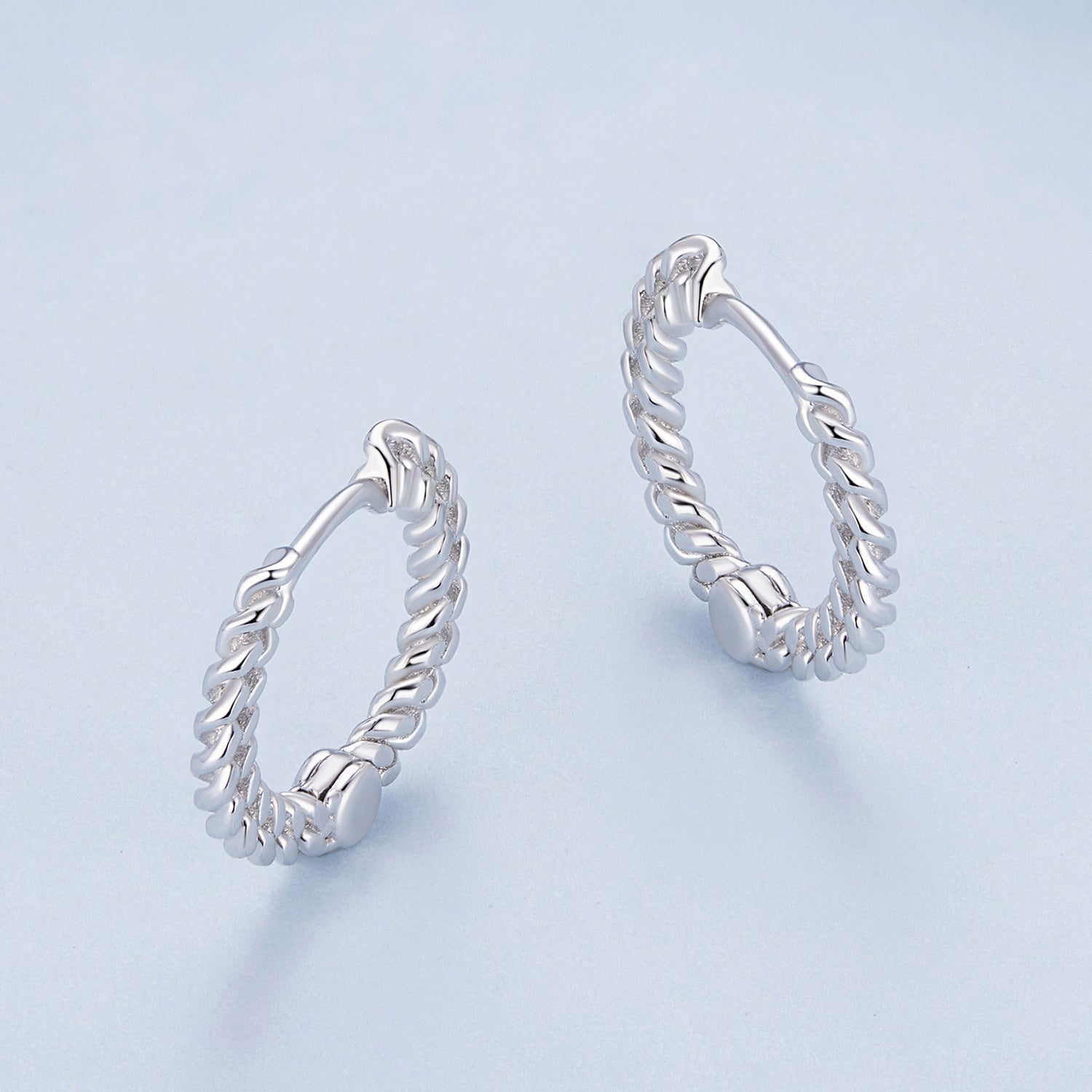 Silver Earrings Simple Twist Chain Hoop Earrings For Sale - sursenso Earring