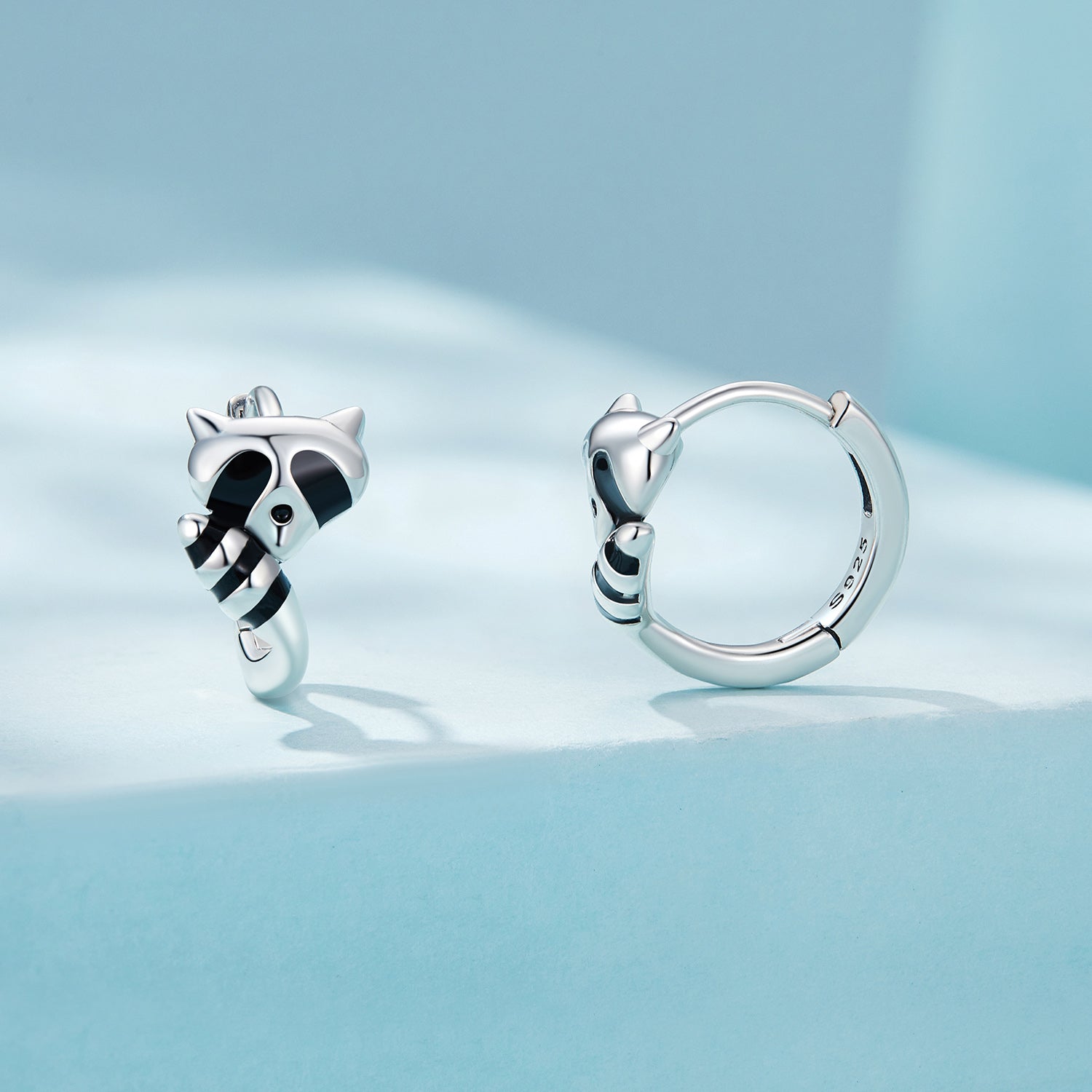 Silver Earrings Small Raccoon Hoop Earrings For Sale - sursenso Earring