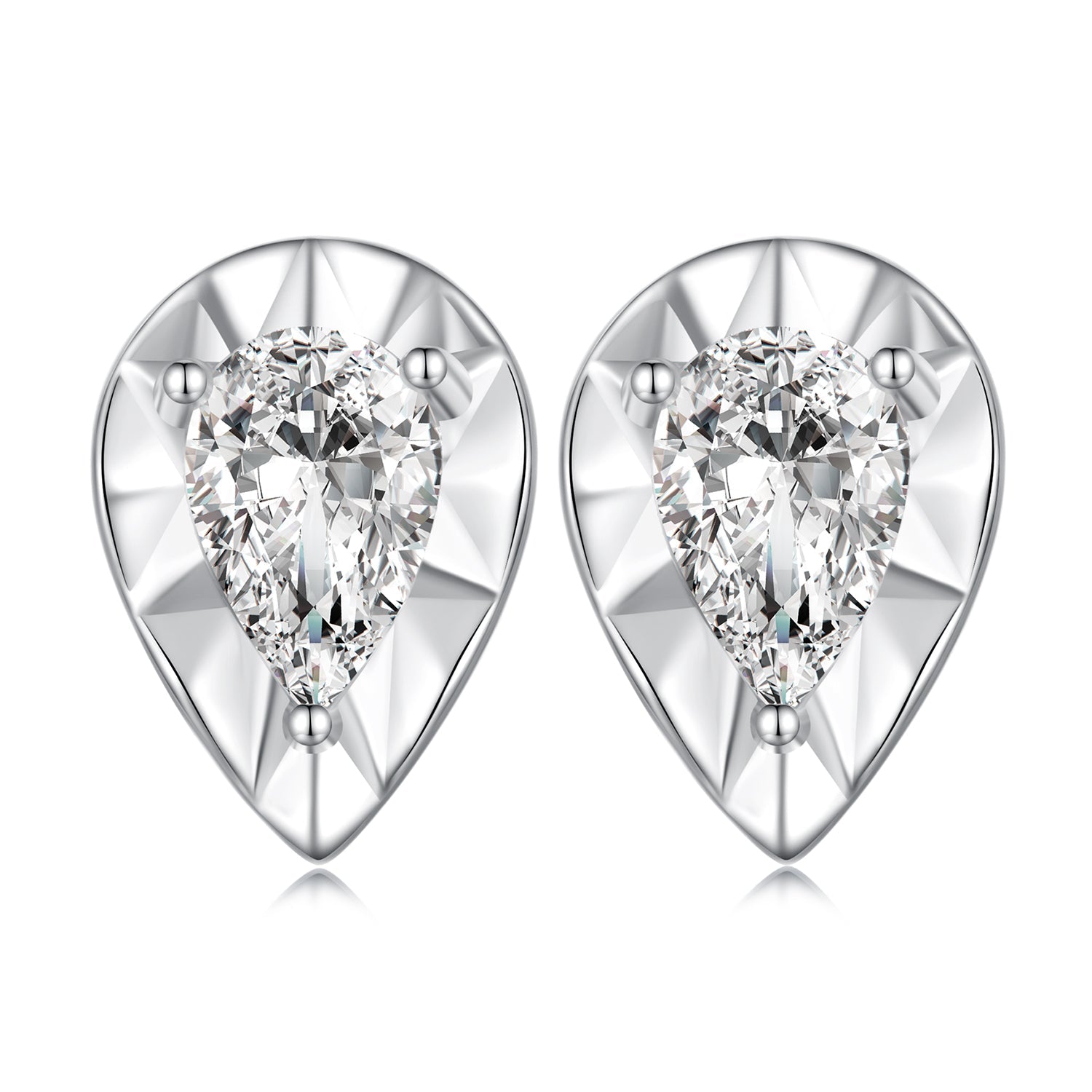 Silver Earrings Sparkly Water Drop CZ Stud Earrings For Sale - sursenso Earring