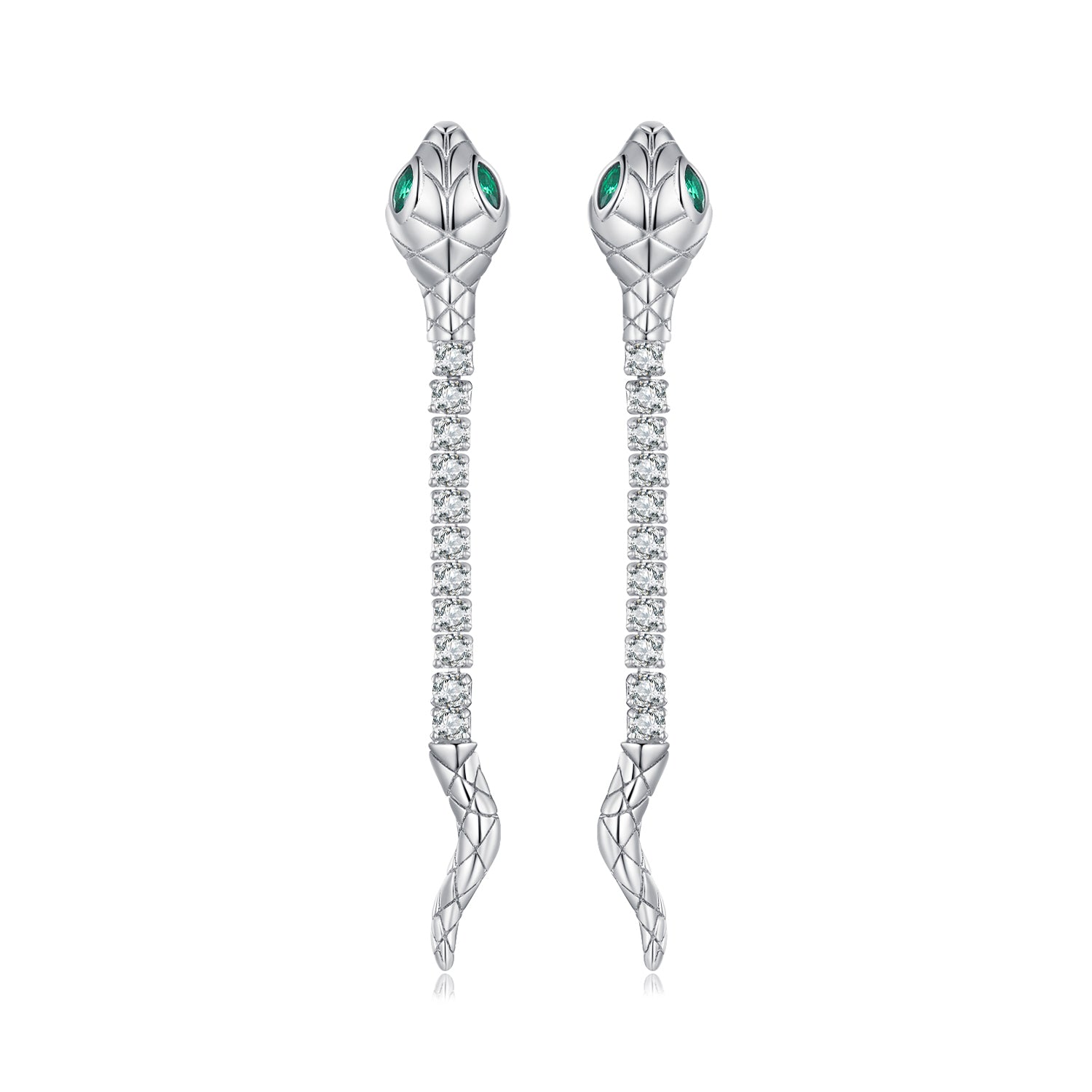 Silver Earrings Spiritual Snake CZ Stud Earrings For Sale - sursenso Earring