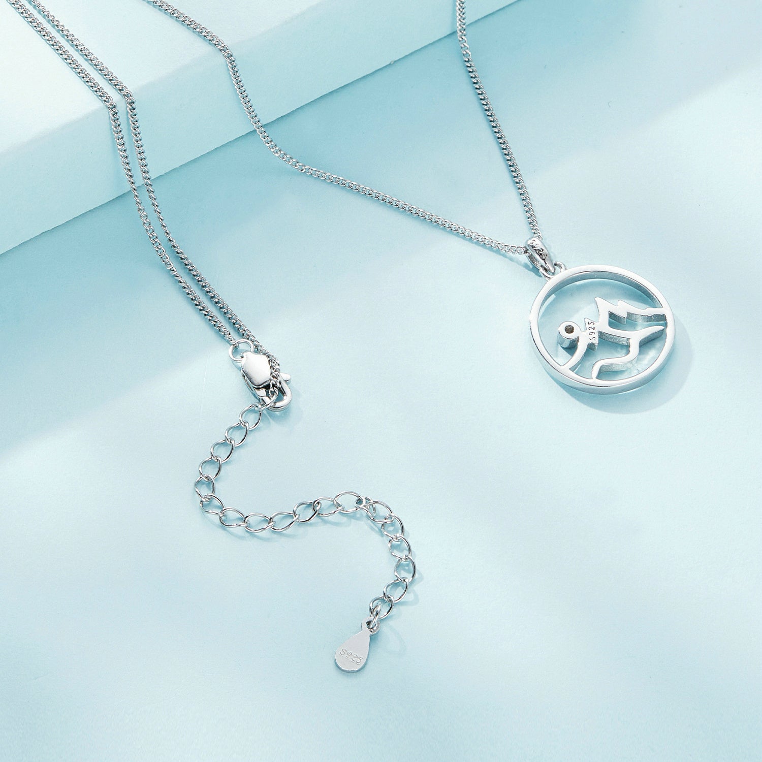 Silver Necklace Mountain Pendant with Lobster Clasp For Sale - sursenso Necklaces