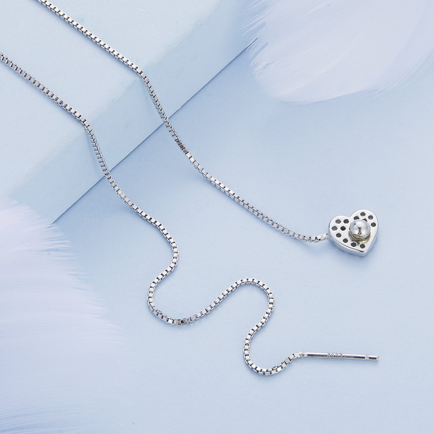 Silver Necklace Simple Love Heart Pendant with Lobster Clasp Jewelry Adjustable For Sale - sursenso Necklaces