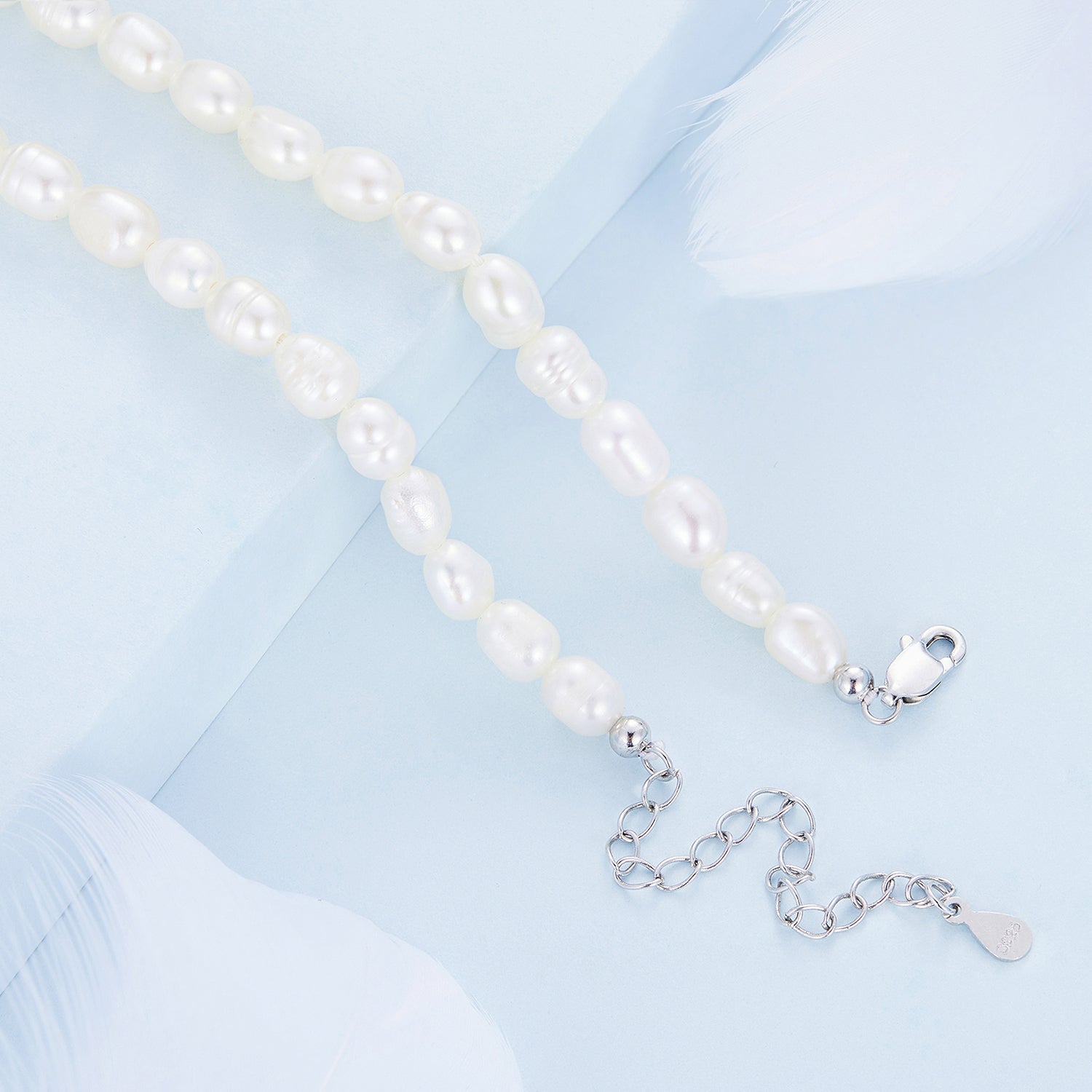 Silver Bracelets Simple Pearl Pendant with Lobster Clasp For Sale - sursenso Necklaces