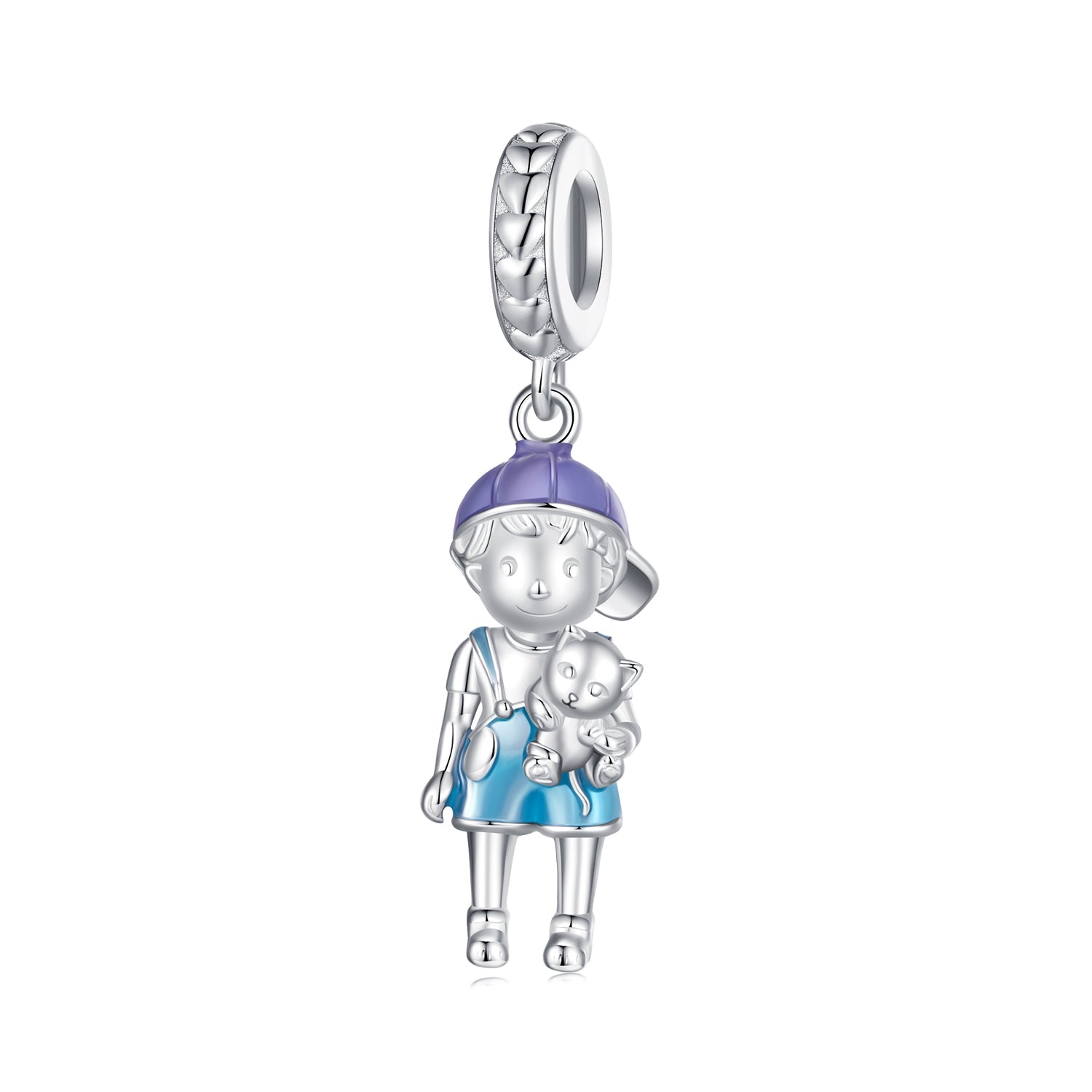 Silver Pendant Blue Little Boy Dangle Charm For Sale - sursenso Pendant