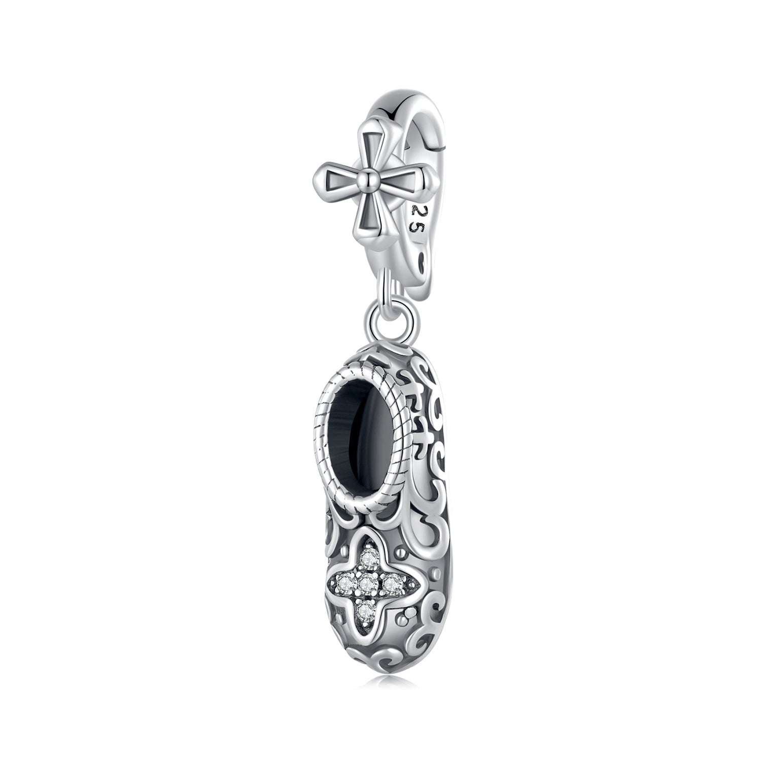 Silver Pendant Delicate Shoes CZ Dangle Charm For Sale - sursenso Pendant