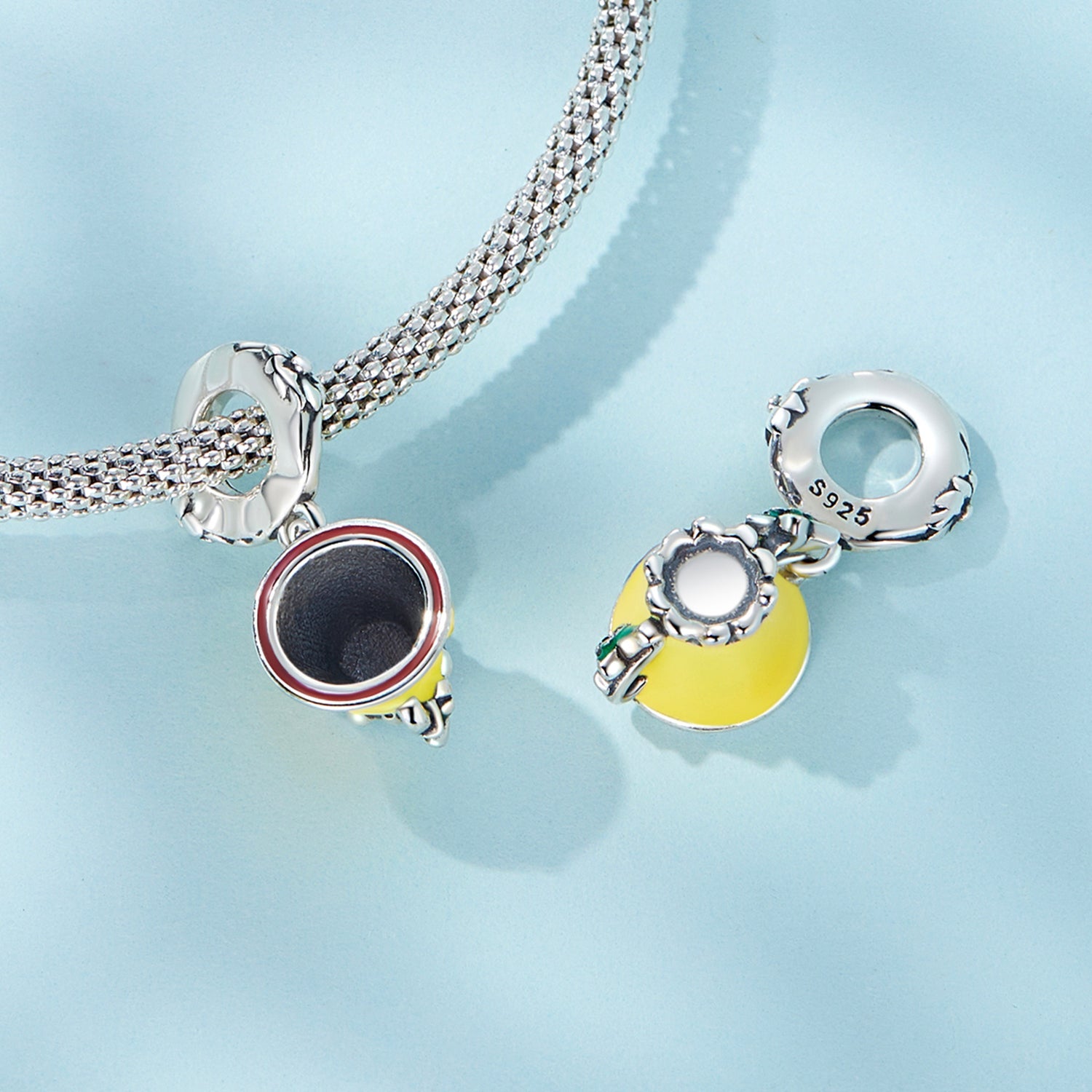 Silver Pendant Devil's Eye Teacup Dangle Charm For Sale - sursenso Pendant