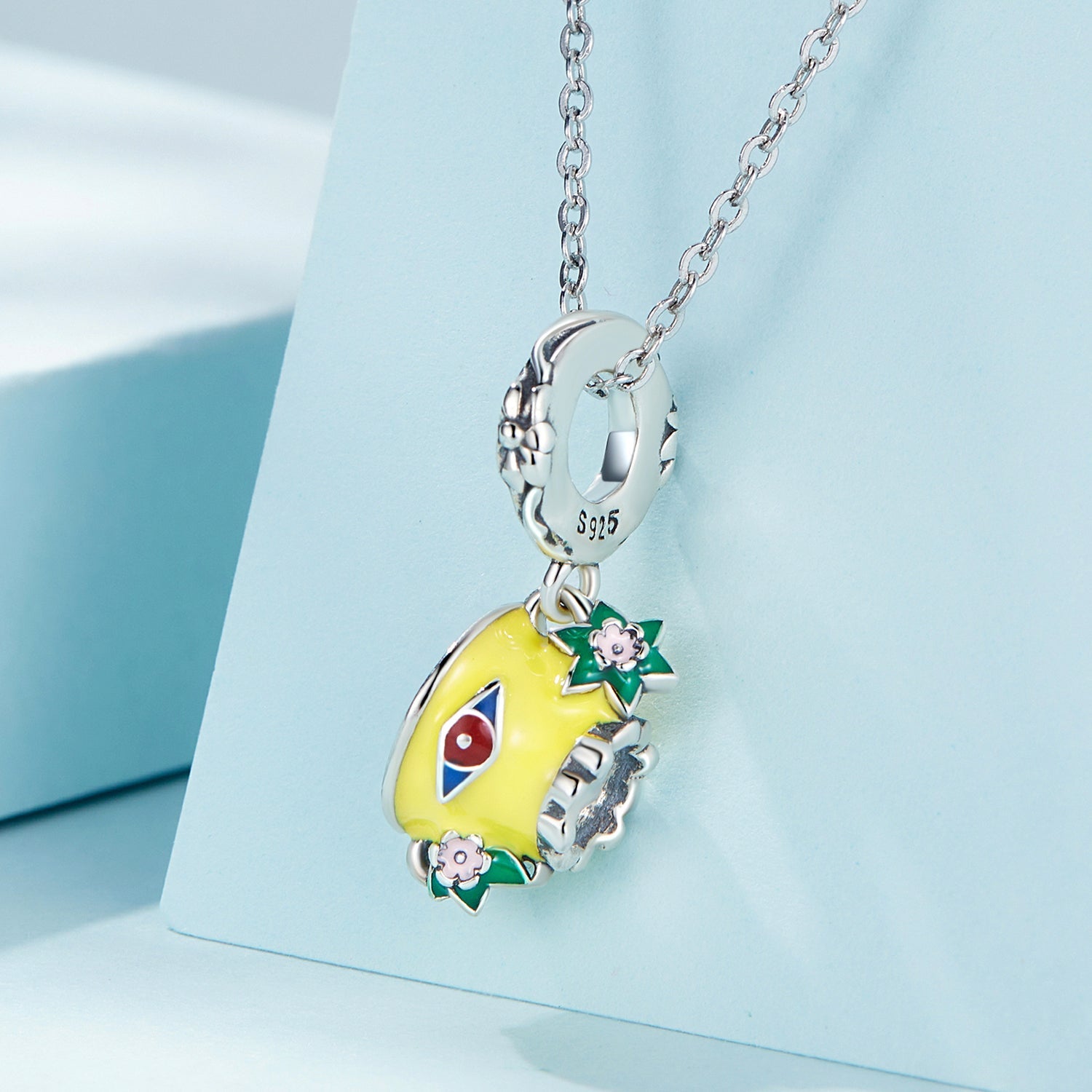 Silver Pendant Devil's Eye Teacup Dangle Charm For Sale - sursenso Pendant