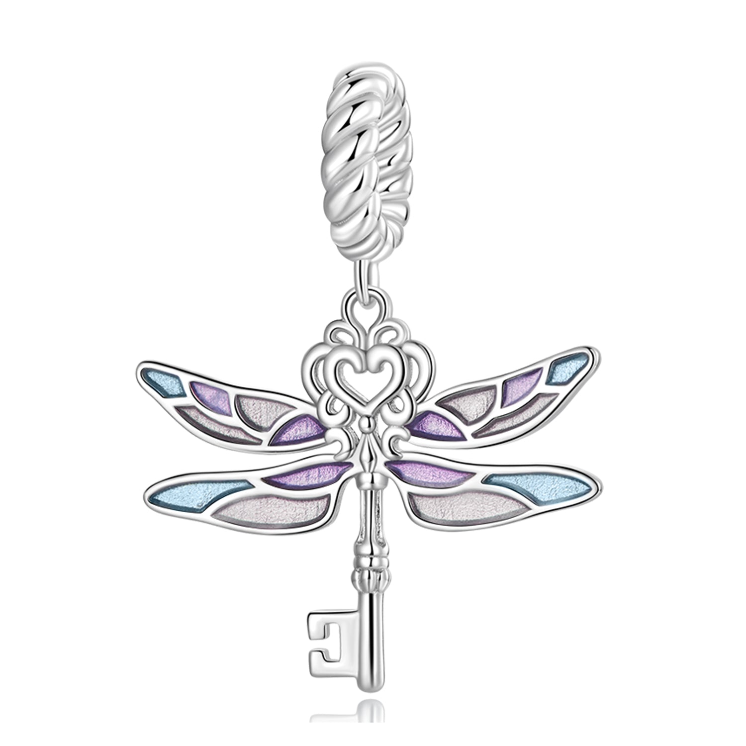 Silver Pendant Dragonfly Key Dangle Charm For Sale - sursenso Pendant