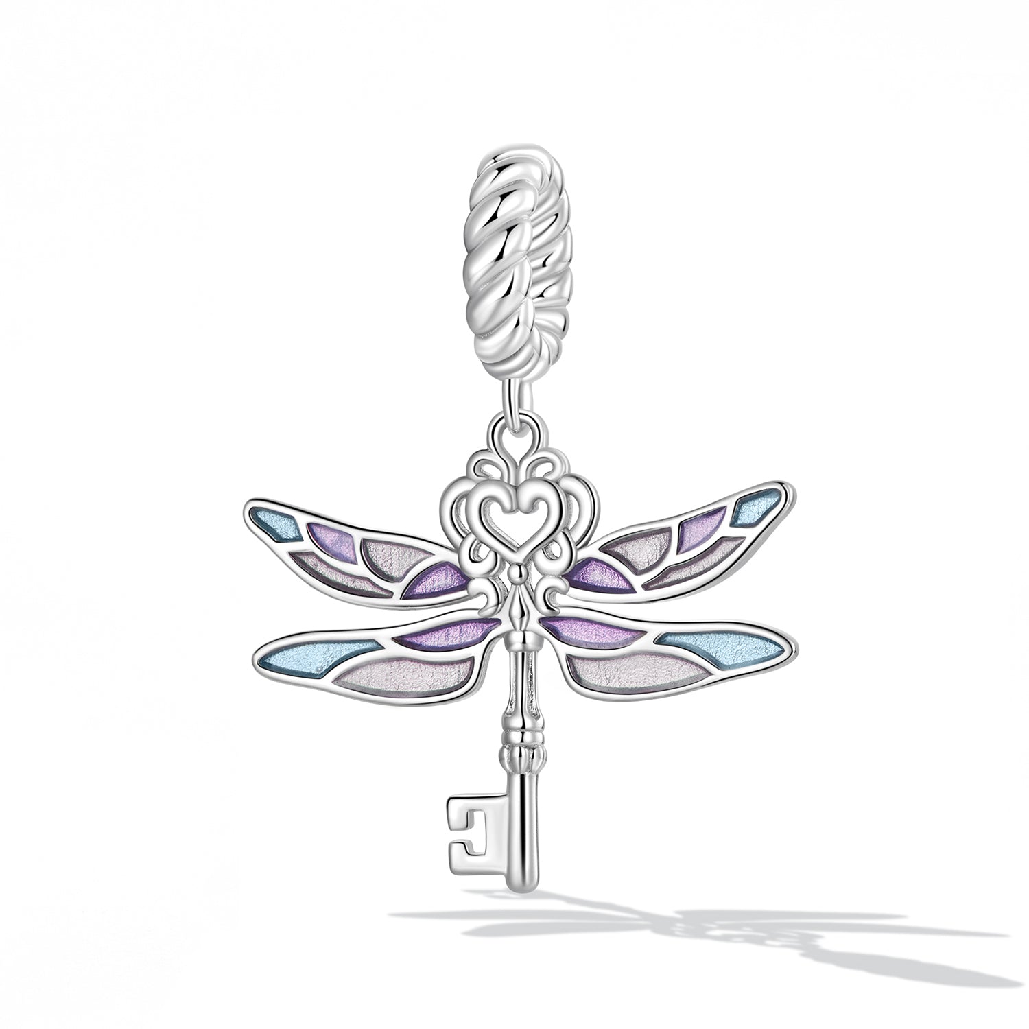Silver Pendant Dragonfly Key Dangle Charm For Sale - sursenso Pendant