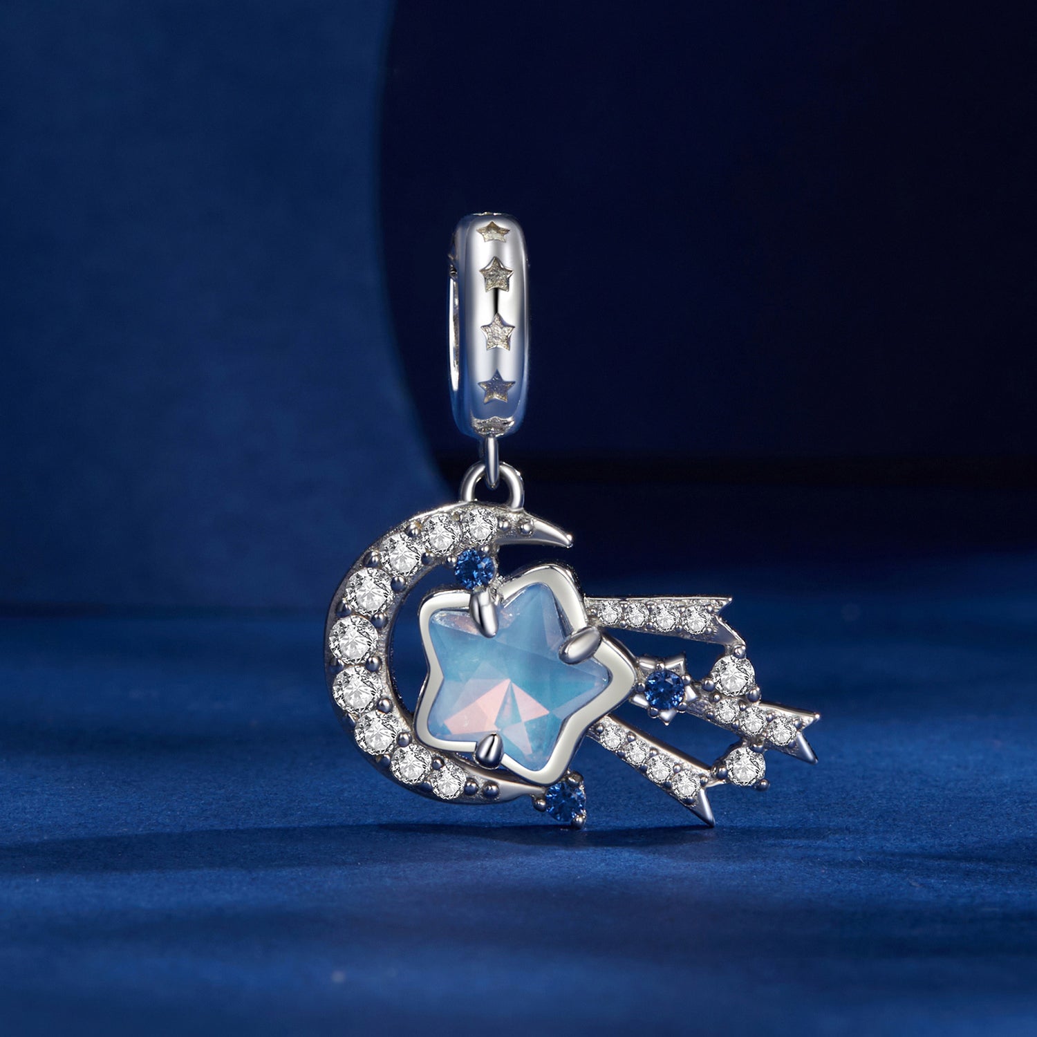 Silver Pendant Dreamy Meteor CZ Dangle Charm For Sale - sursenso Pendant