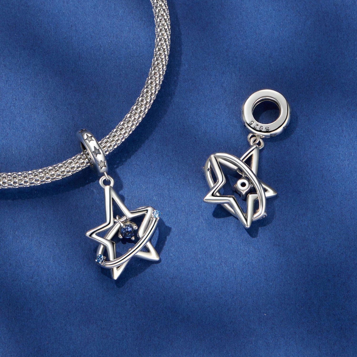 Silver Pendant Dreamy Star Srail CZ Dangle Charm For Sale - sursenso Pendant