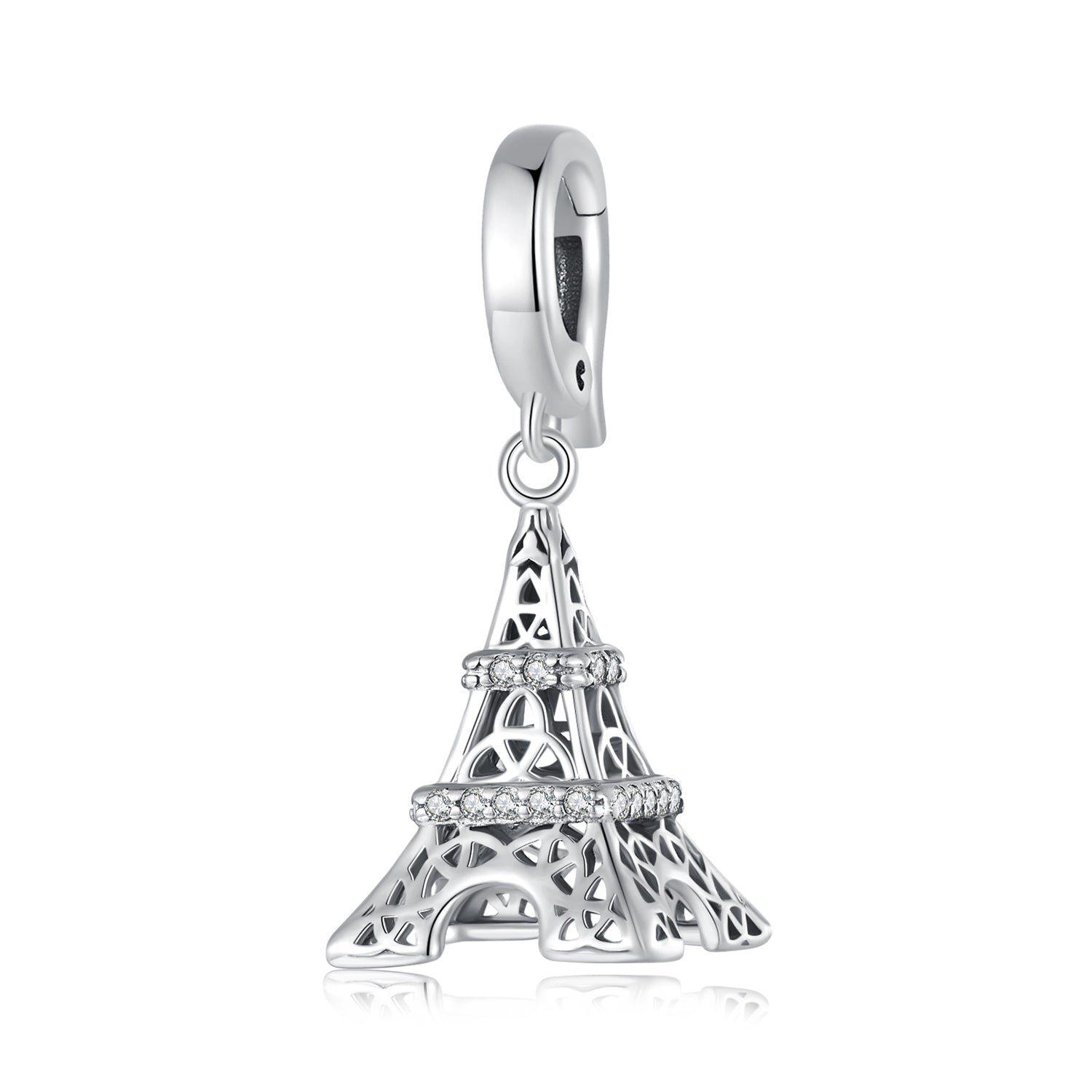 Silver Pendant Fair Tower CZ Dangle Charm For Sale - sursenso Pendant