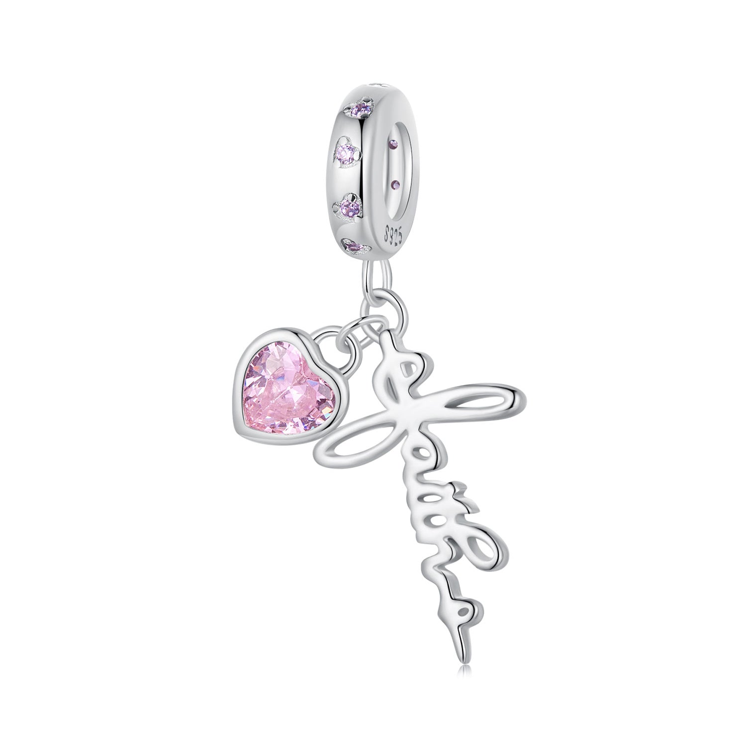 Silver Pendant Faith CZ Dangle Charm For Sale - sursenso Pendant