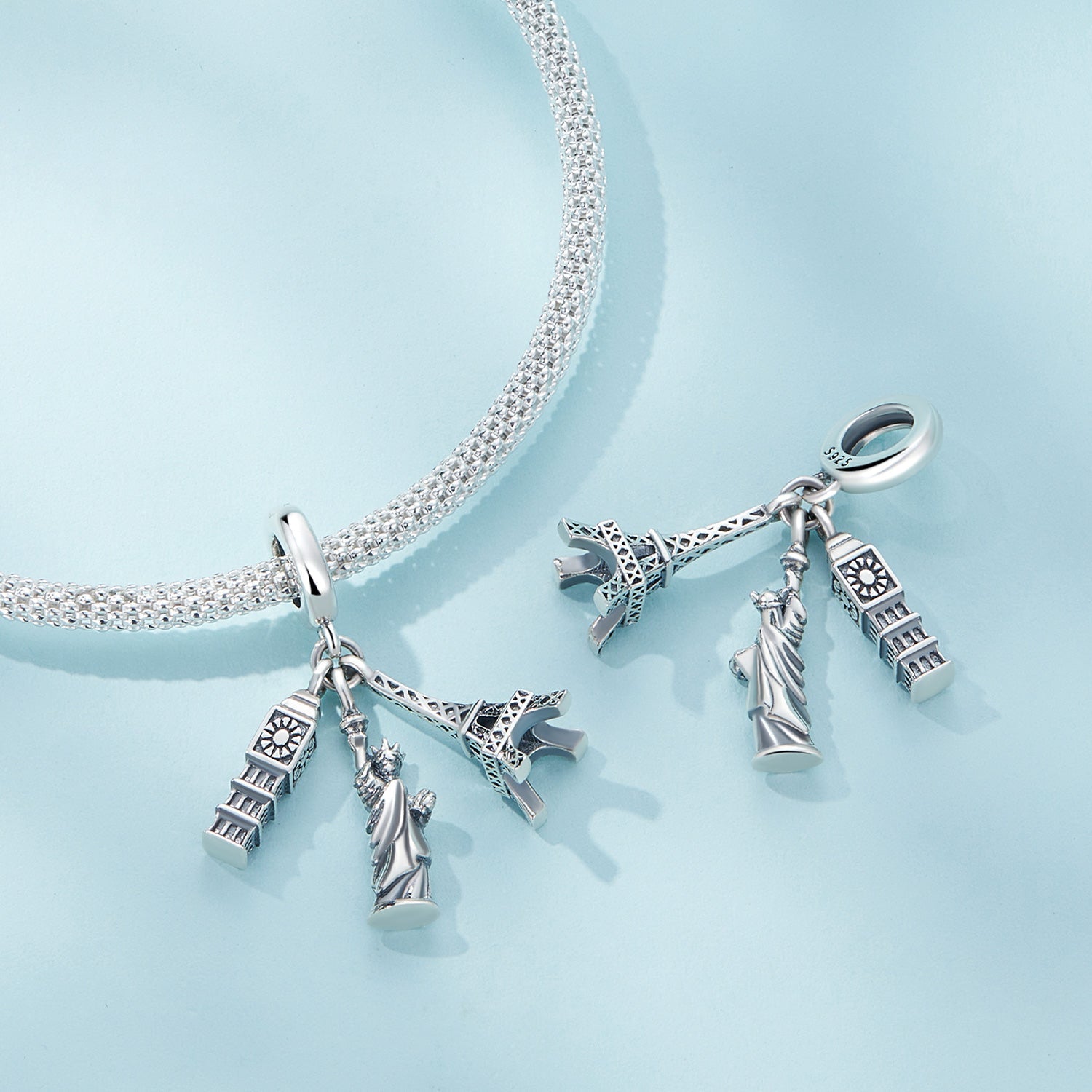 Silver Pendant Global Attractions Dangle Charm For Sale - sursenso Pendant