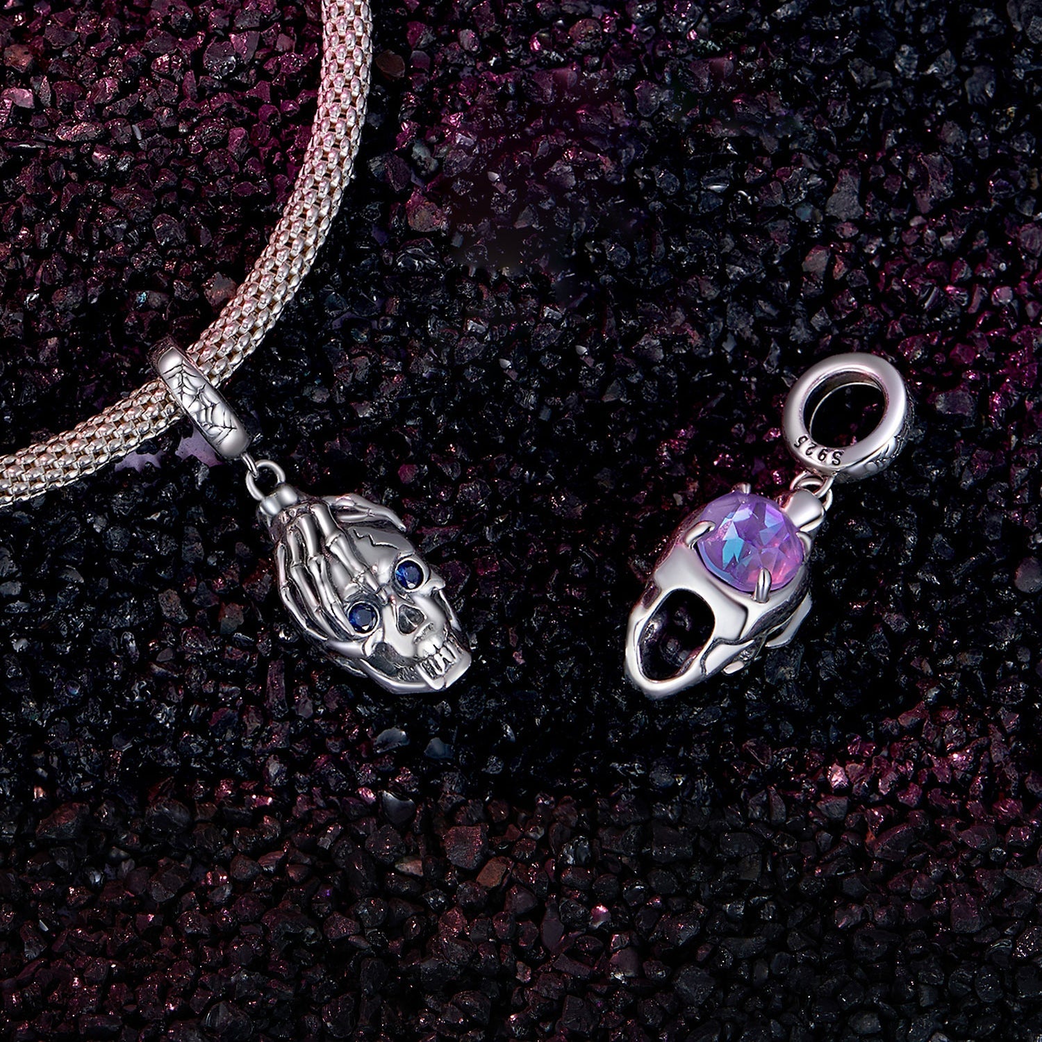 Silver Pendant Halloween Skull Dangle Charm For Sale - sursenso Pendant