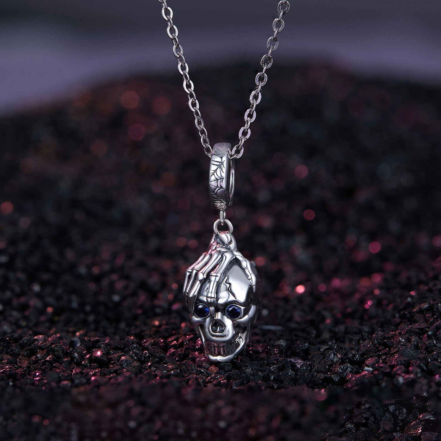 Silver Pendant Halloween Skull Dangle Charm For Sale - sursenso Pendant
